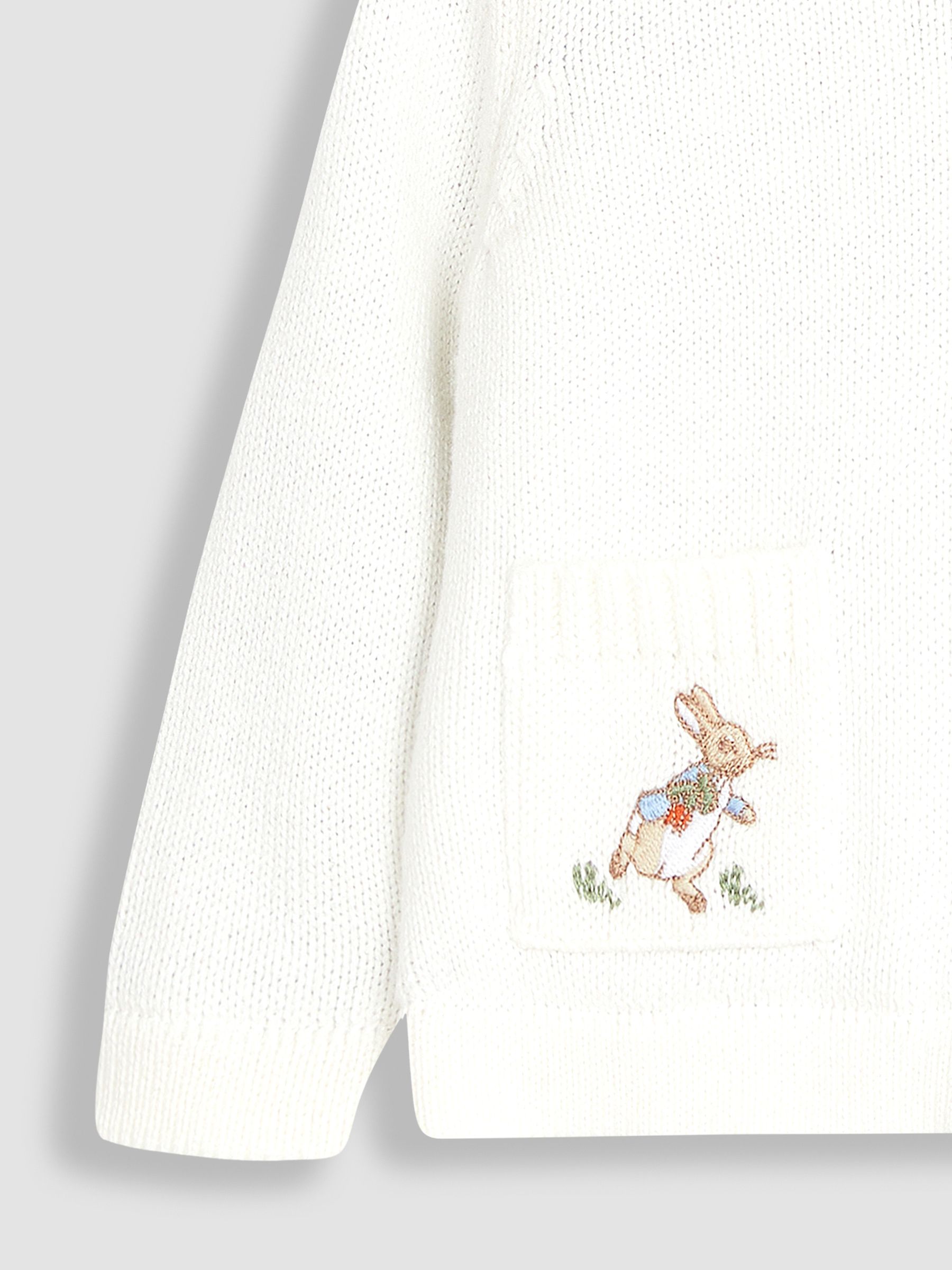 Cream Peter Rabbit Embroidered Hooded Cardigan - Image 3 of 3