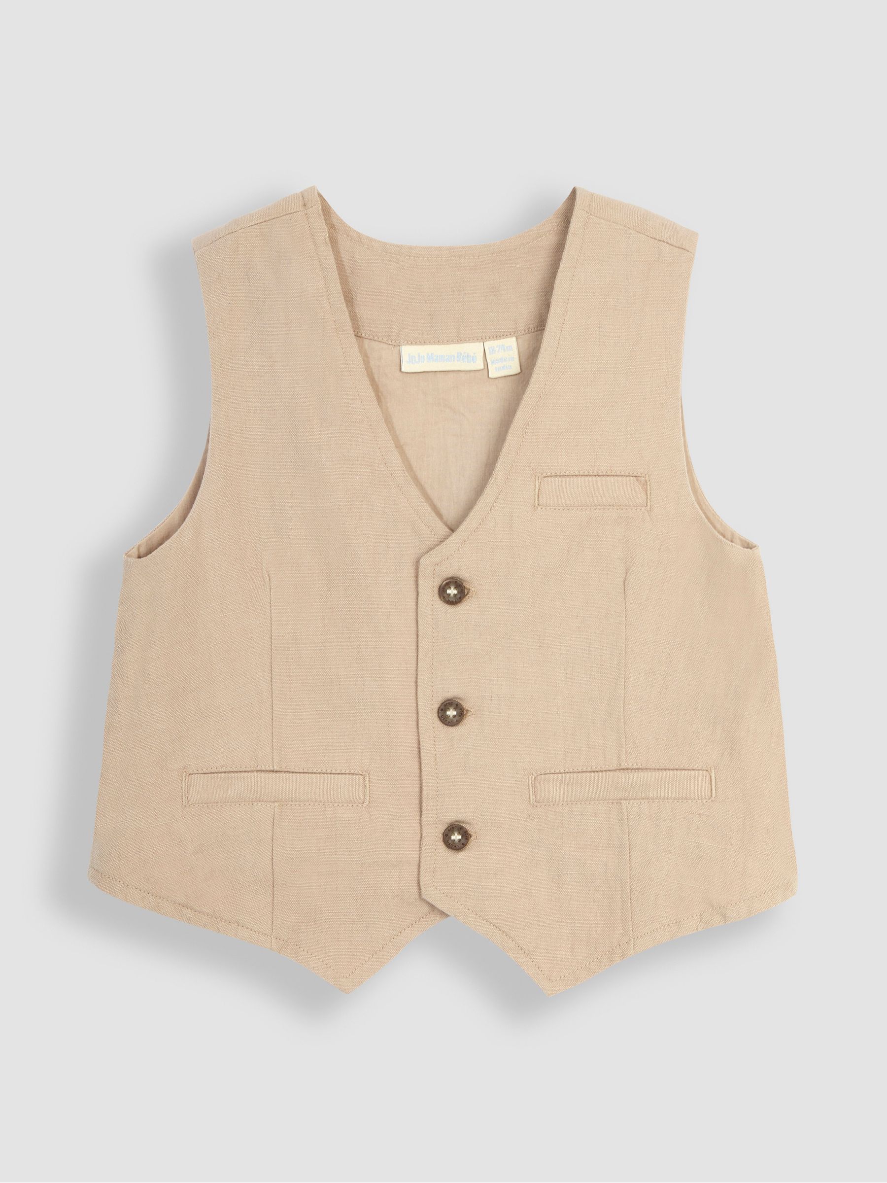 Natural 3-Piece Waistcoat, Shirt & Trousers Set - Image 3 of 7