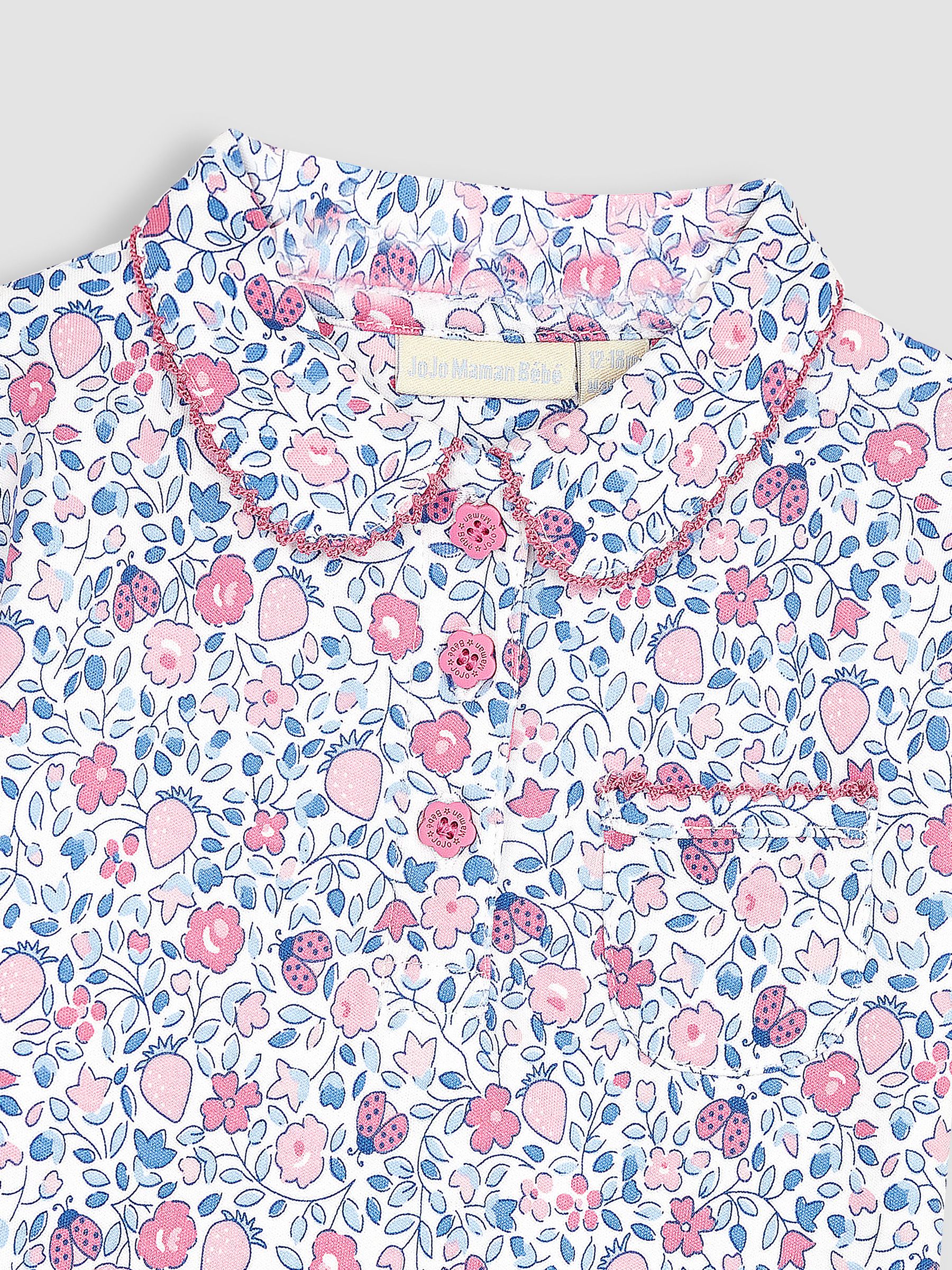 Pink Ladybird Ditsy Floral Pretty Polo Shirt - Image 2 of 3