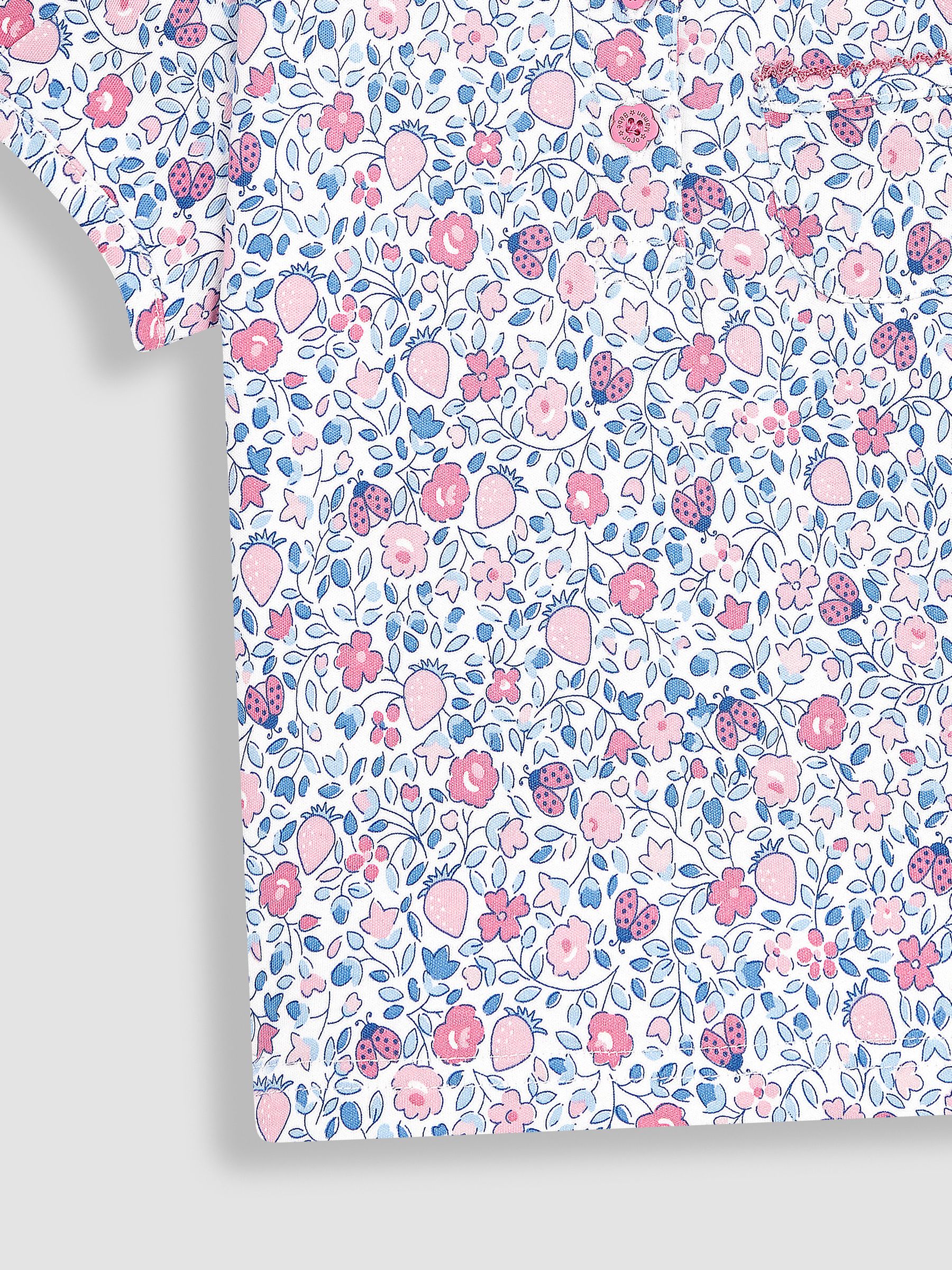 Pink Ladybird Ditsy Floral Pretty Polo Shirt - Image 3 of 3