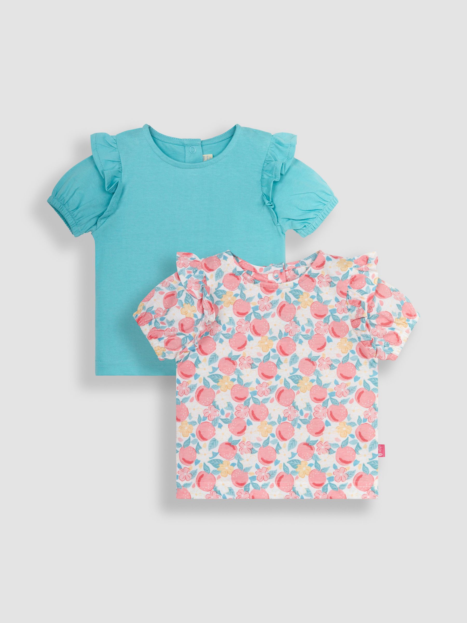 Multi 2-Pack Pretty Peach & Frill Sleeve T-Shirts - Image 1 of 5
