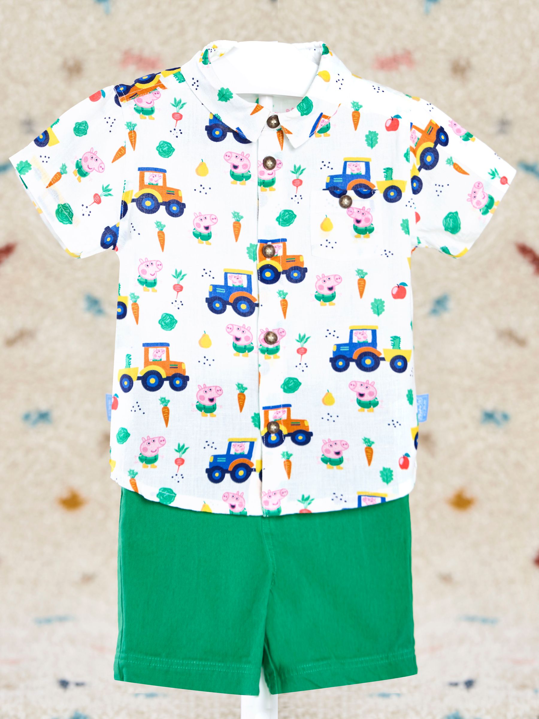 Green 2-Piece Peppa Pig Shirt & Shorts Set - Image 5 of 9