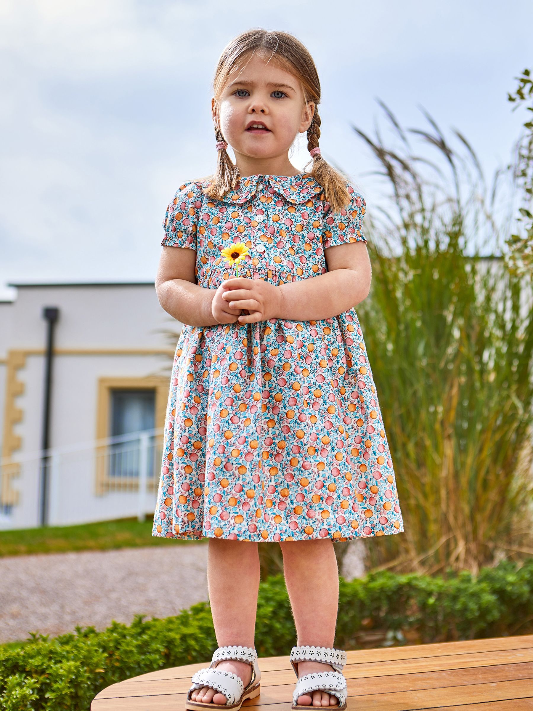 Pink Apple & Peach Button Front Collar Tea Dress - Image 2 of 6