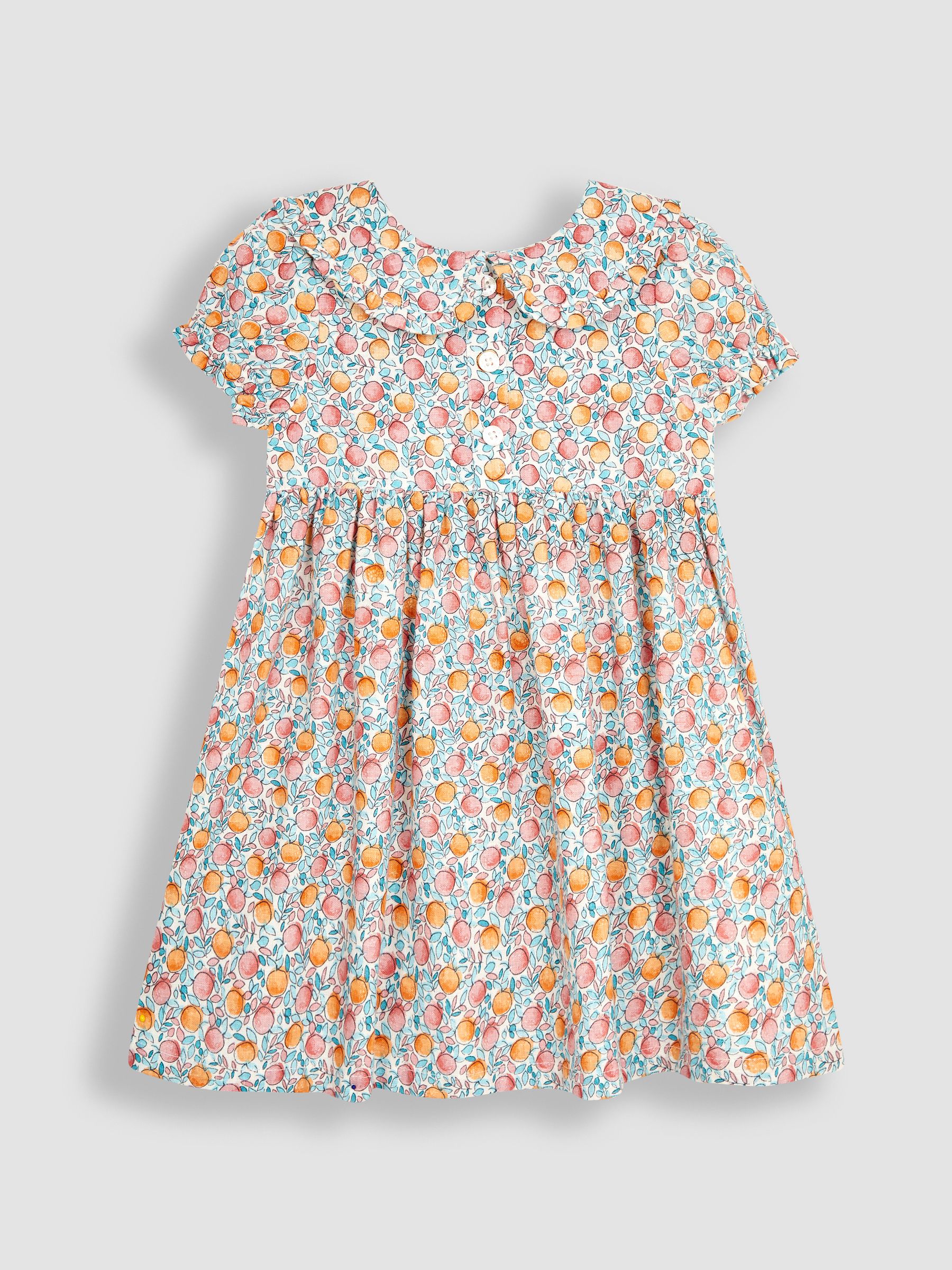 Pink Apple & Peach Button Front Collar Tea Dress - Image 4 of 6