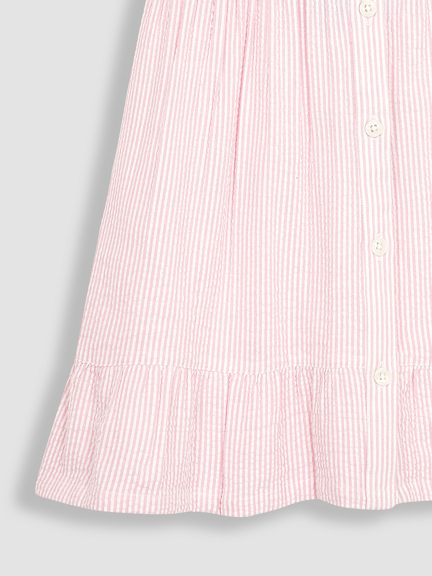 Pink Seersucker Stripe Collar Button Through Dress - Image 3 of 3