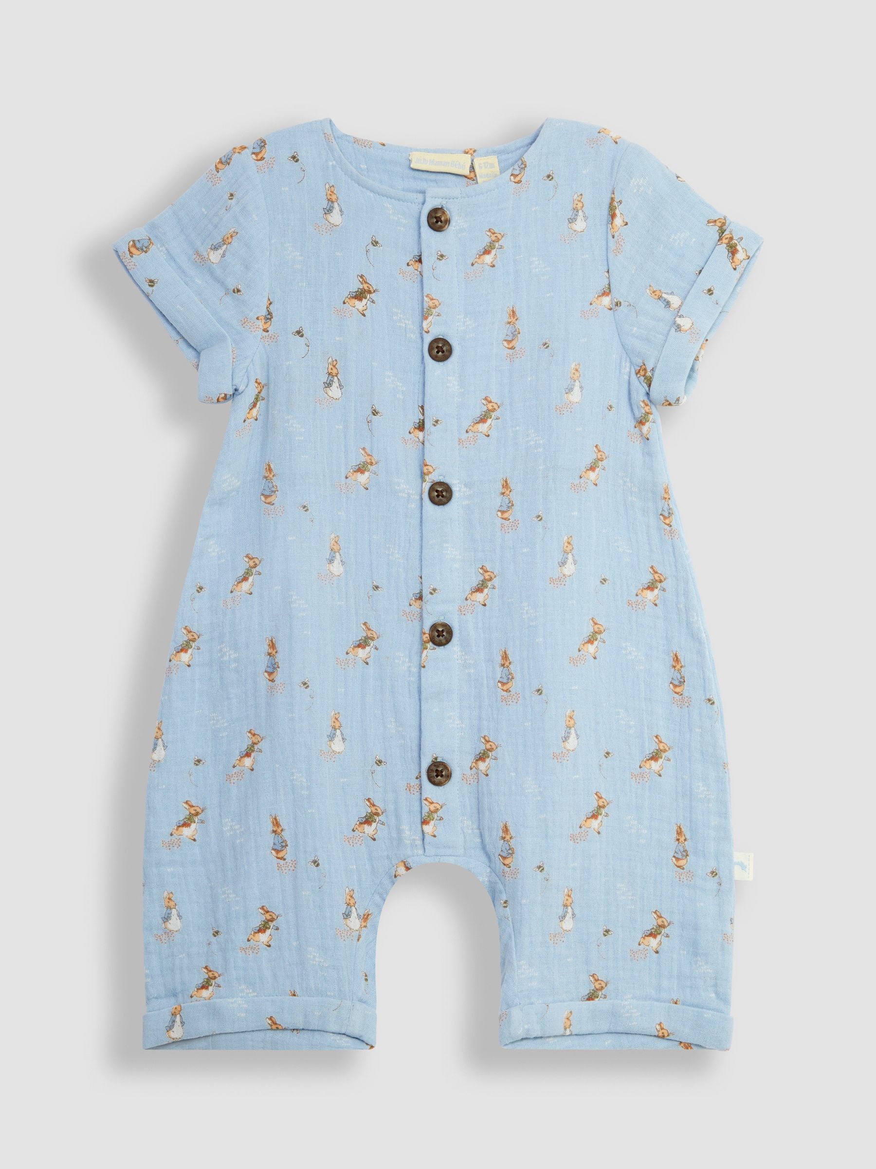 Blue Peter Rabbit Cheesecloth Button Front Romper - Image 1 of 3