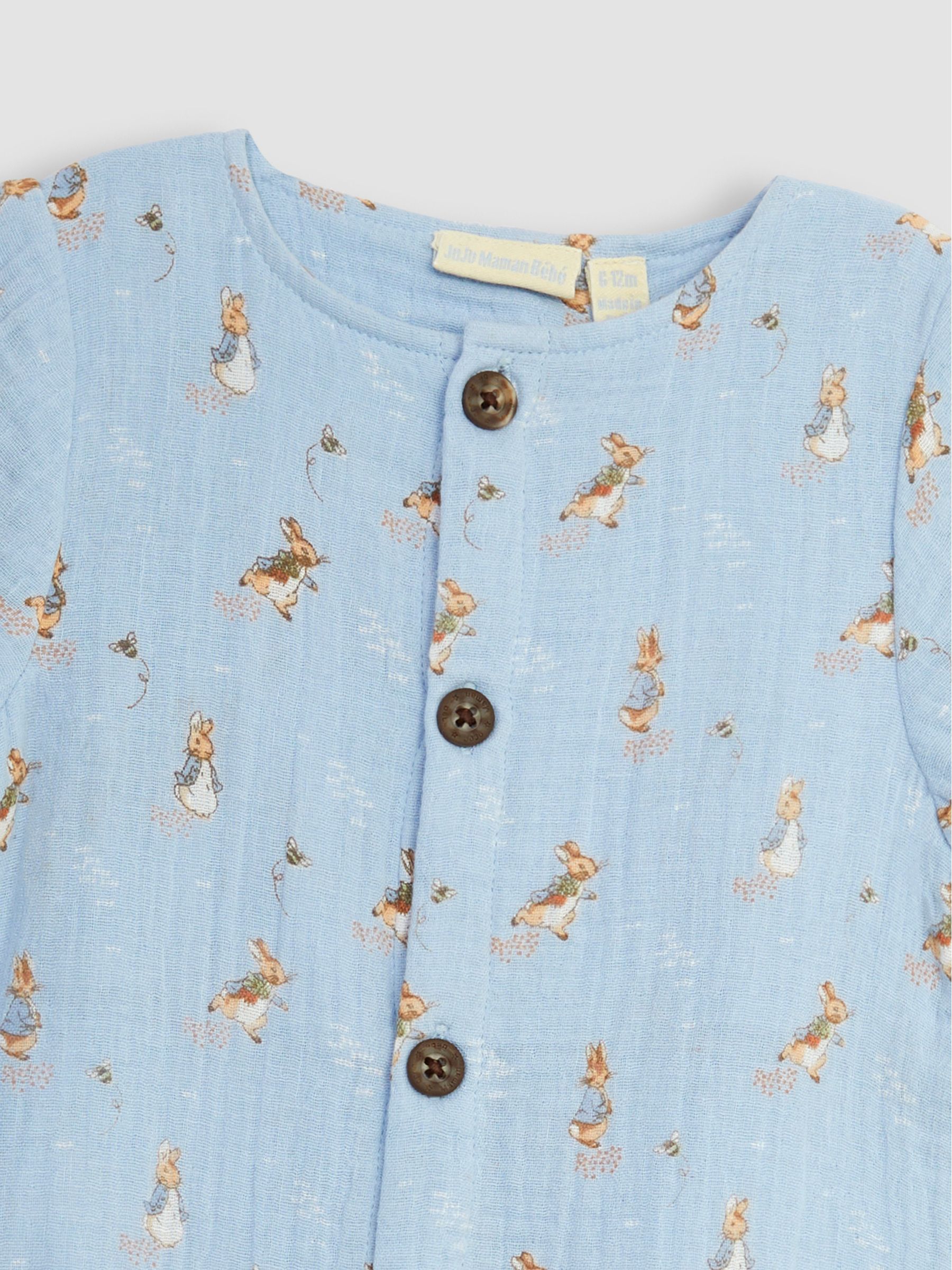 Blue Peter Rabbit Cheesecloth Button Front Romper - Image 3 of 3