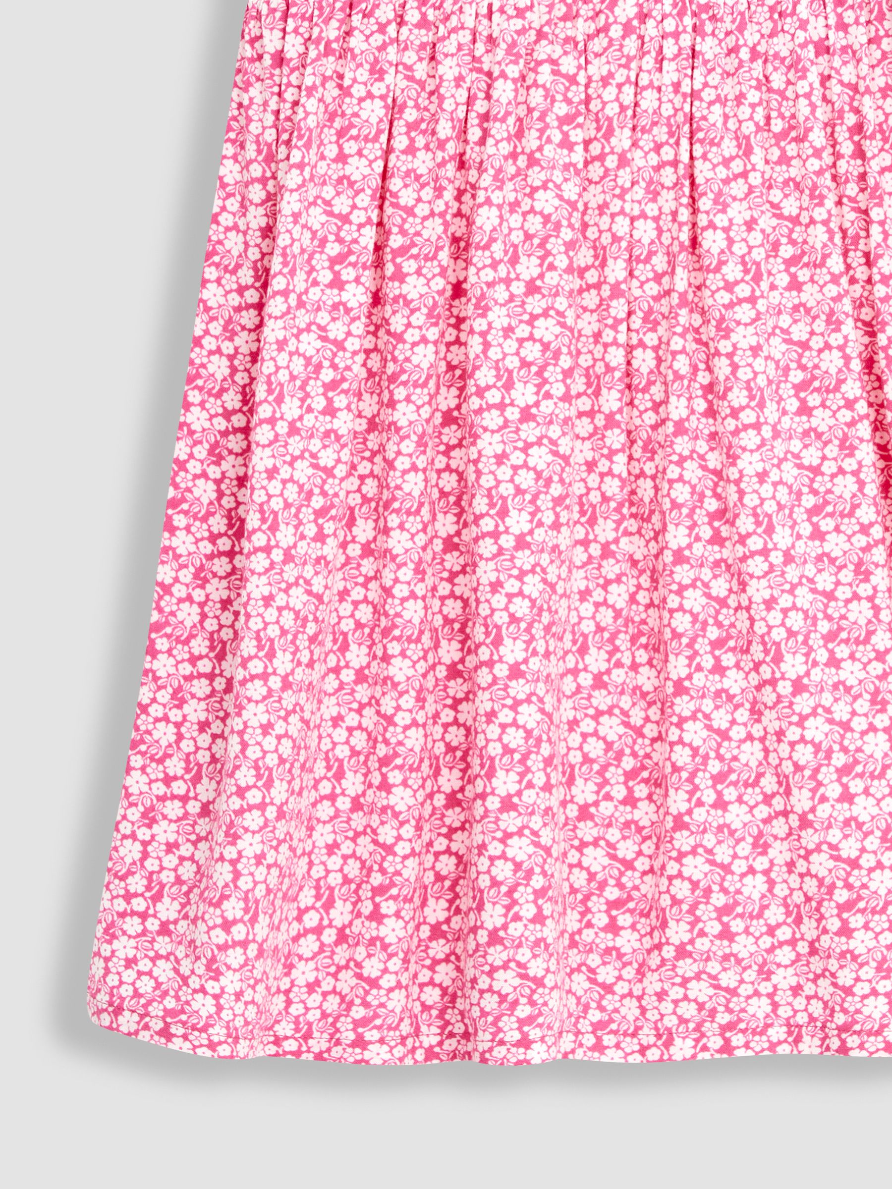 Fuchsia Pink Ditsy Floral Button Front Classic Dress - Image 3 of 3