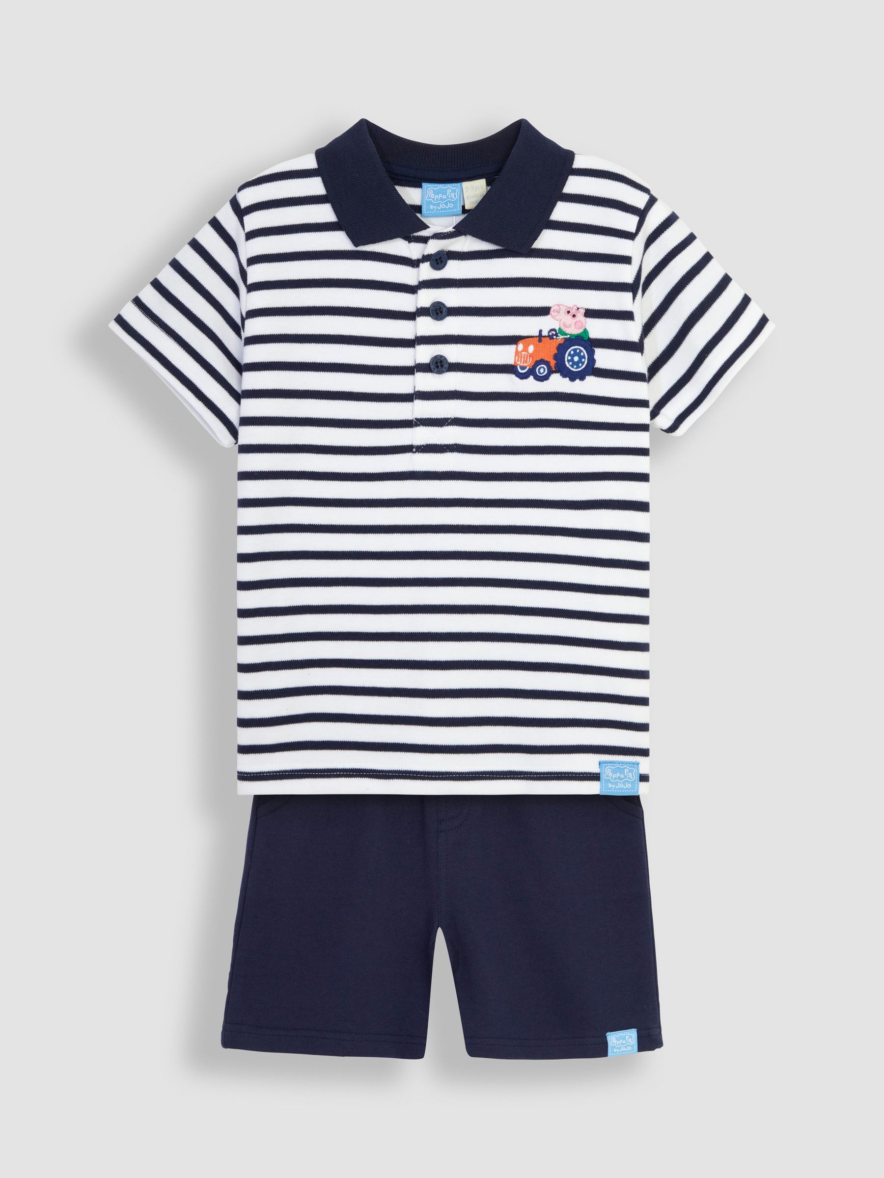 2-Piece Peppa Pig Appliqué Polo Shirt & Shorts Set in Navy - Image 2 of 6