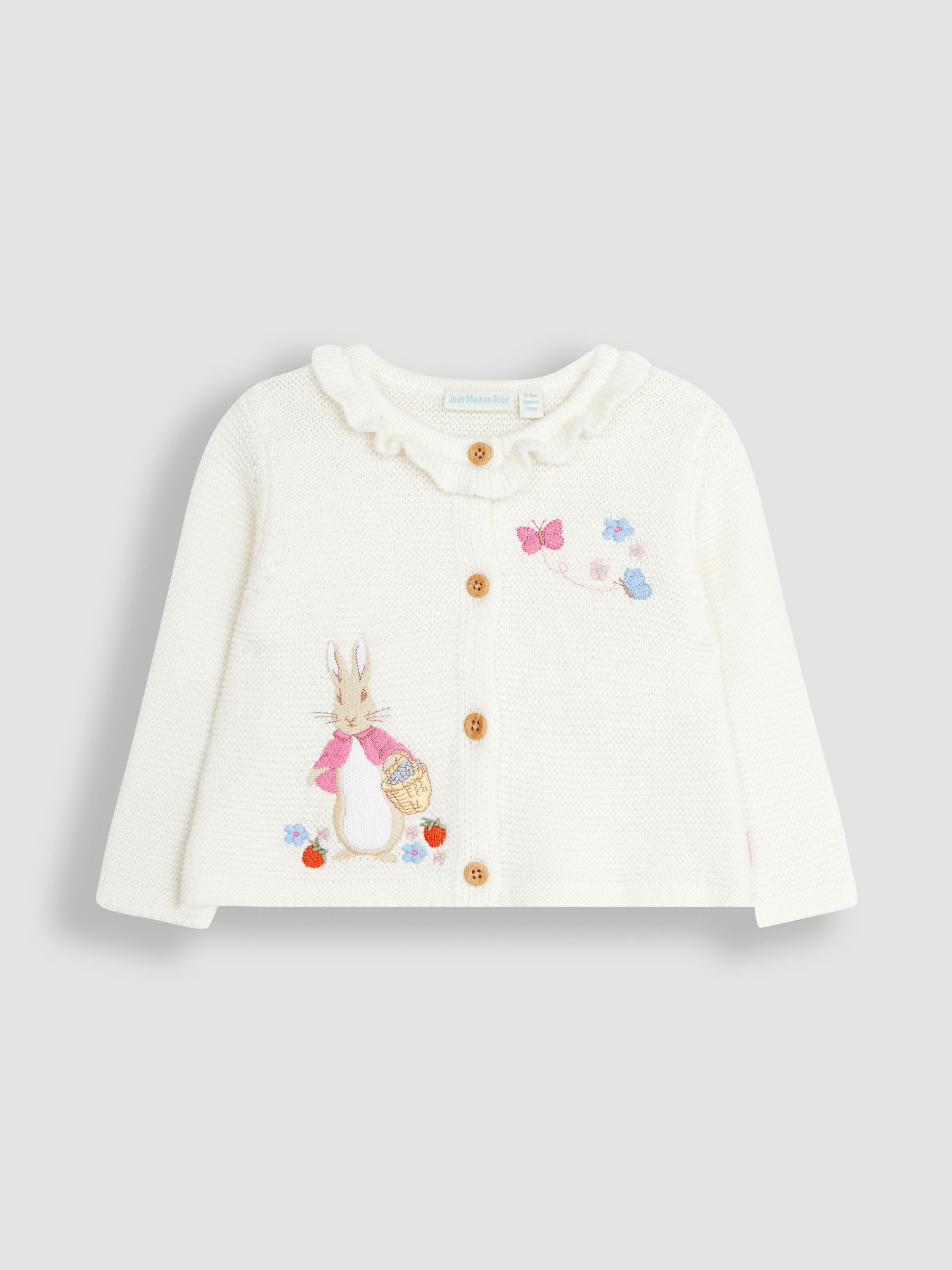 Cream Peter Rabbit Appliqué Cardigan With Collar - Image 1 of 3