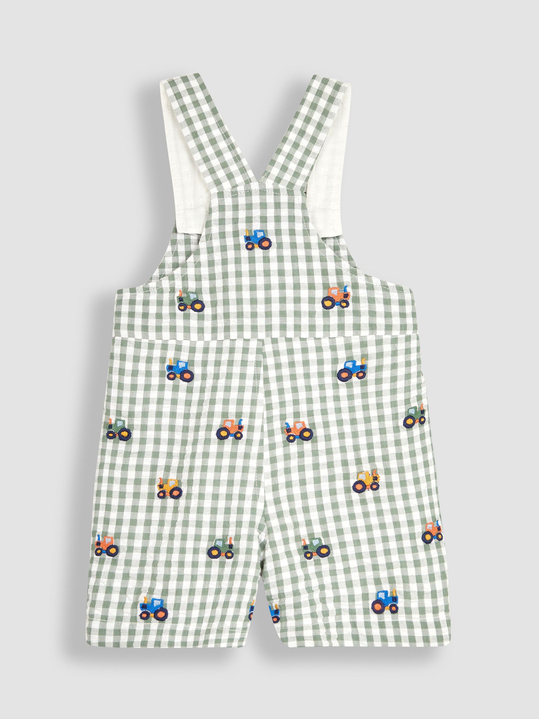 Khaki Green Tractor Embroidered Dungarees - Image 2 of 3