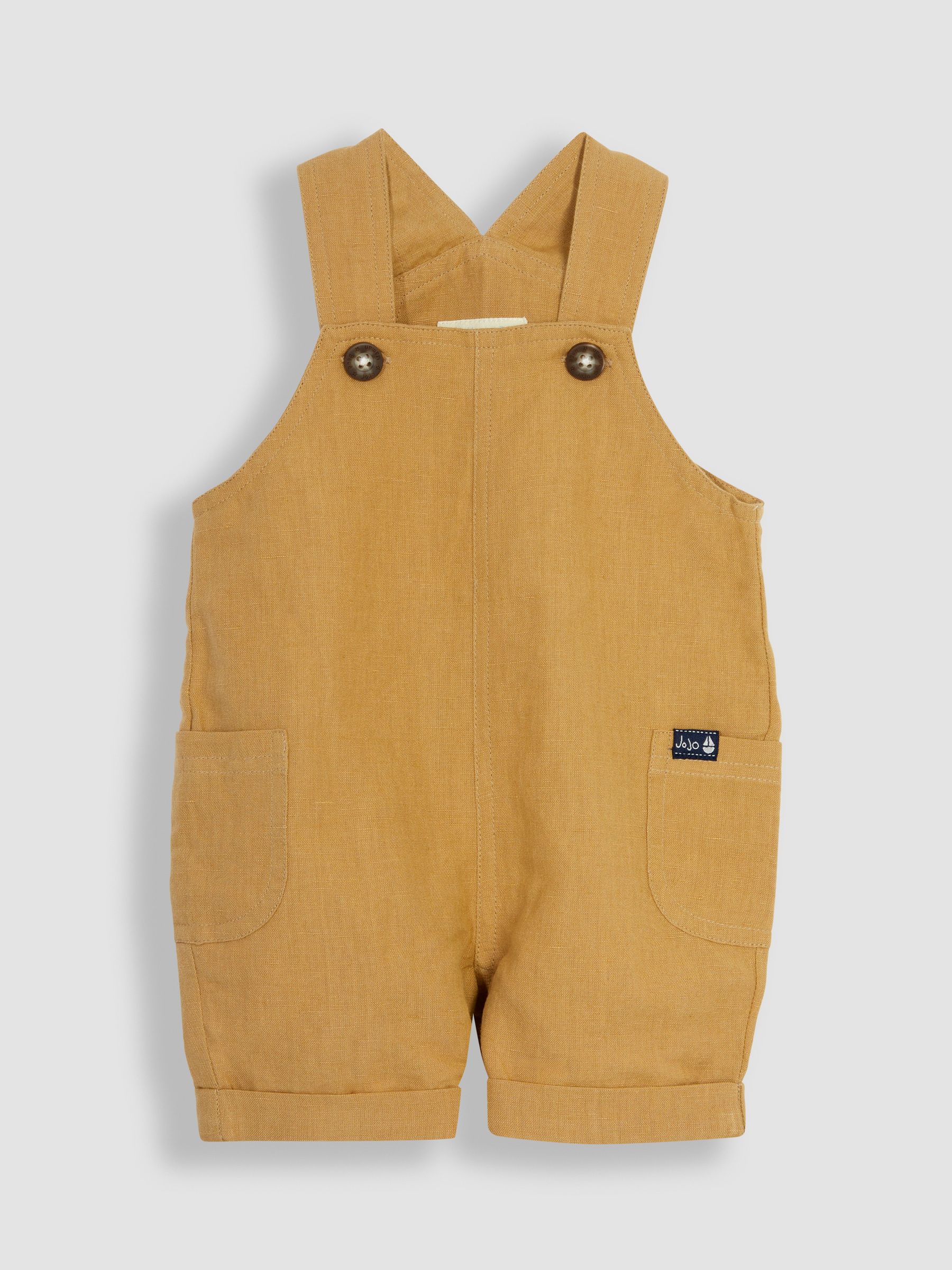 Brown Cotton Linen Dungarees & T-Shirt Set - Image 3 of 5
