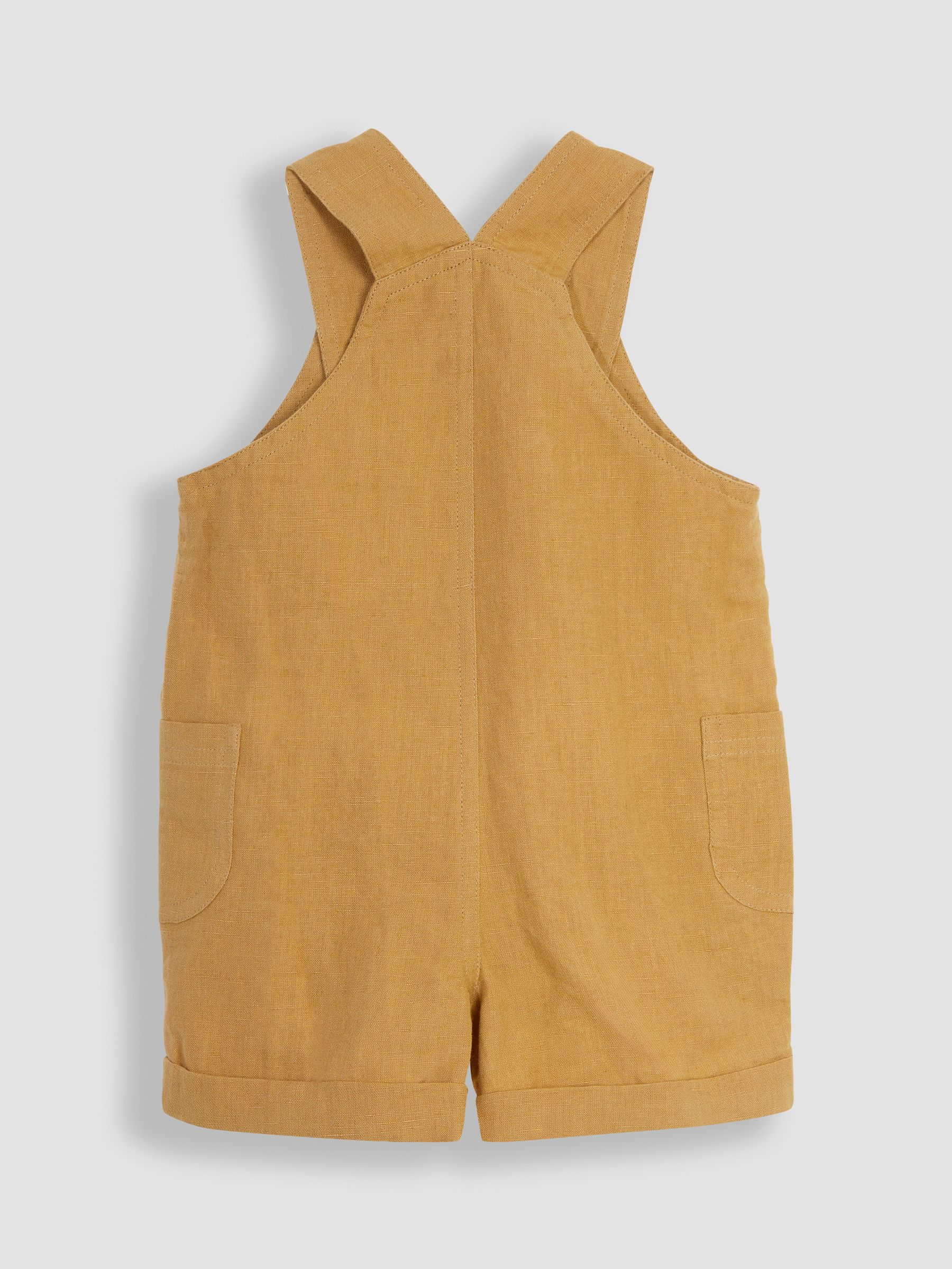 Brown Cotton Linen Dungarees & T-Shirt Set - Image 4 of 5