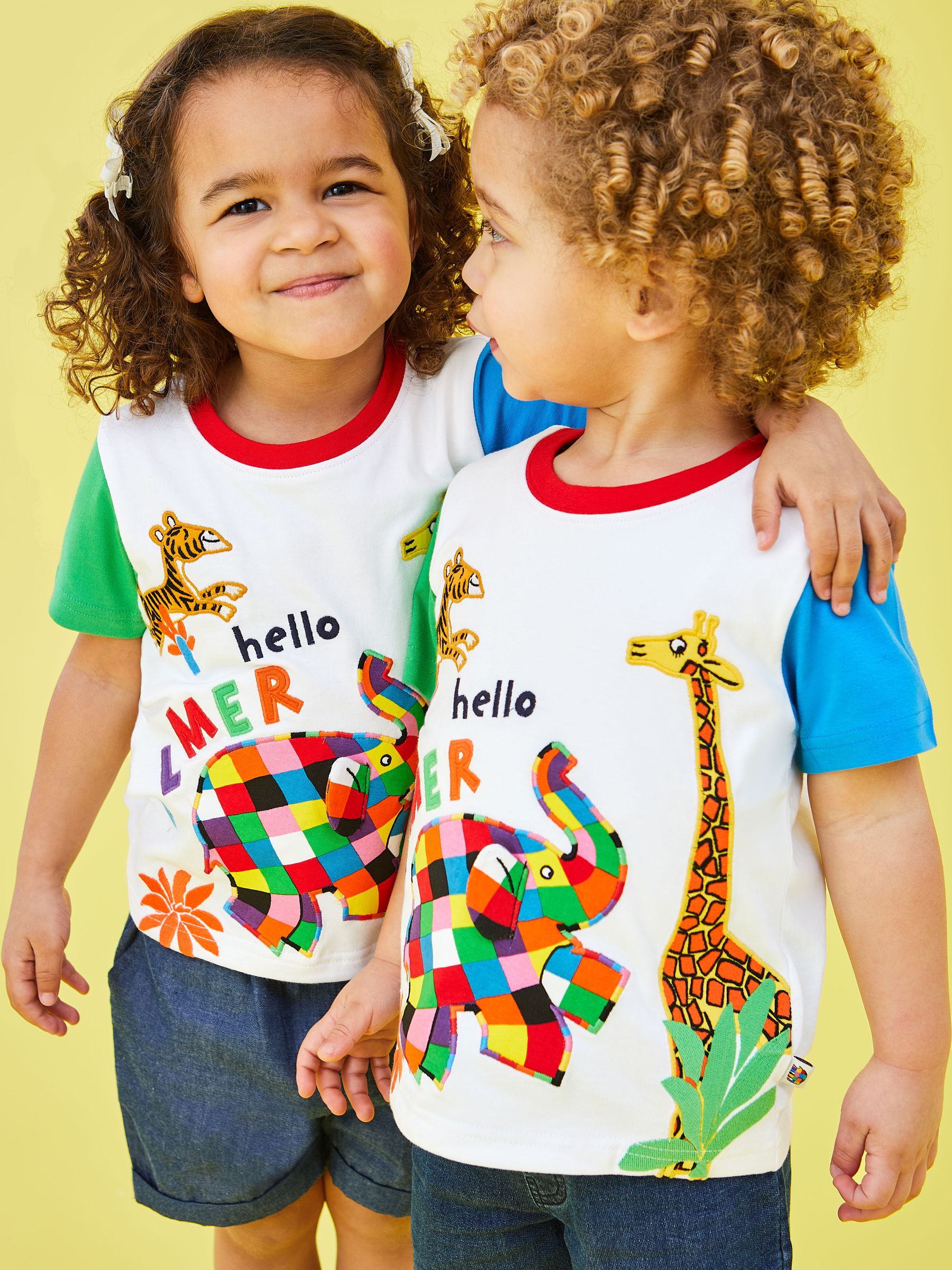 Elmer & Friends Applique T-Shirt in White - Image 2 of 4