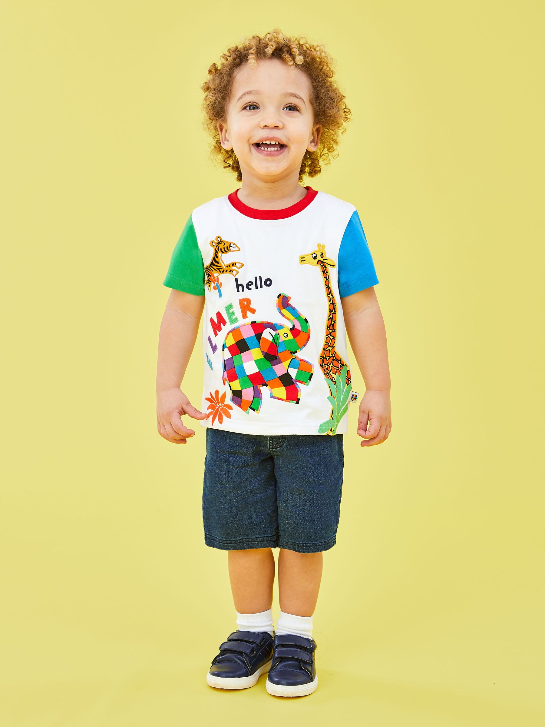 Elmer & Friends Applique T-Shirt in White - Image 3 of 4