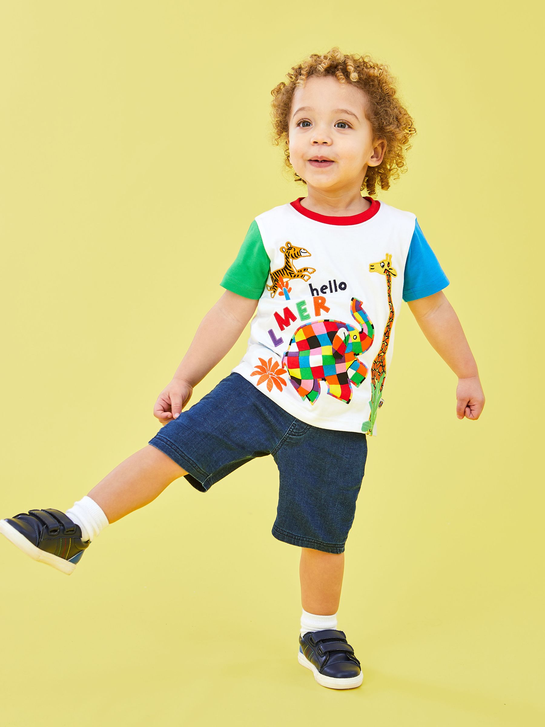 Elmer & Friends Applique T-Shirt in White - Image 4 of 4