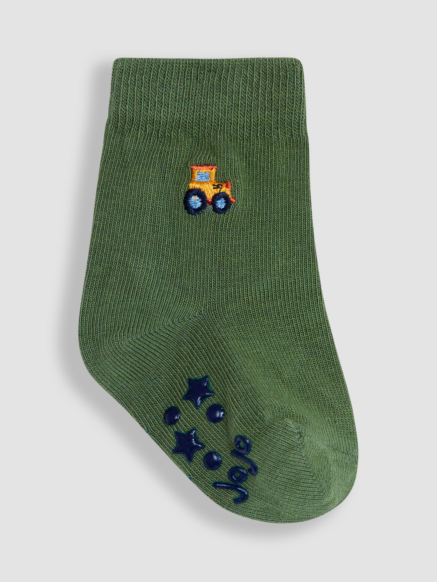 Green Tractor 3-Pack Embroidered Socks - Image 4 of 4