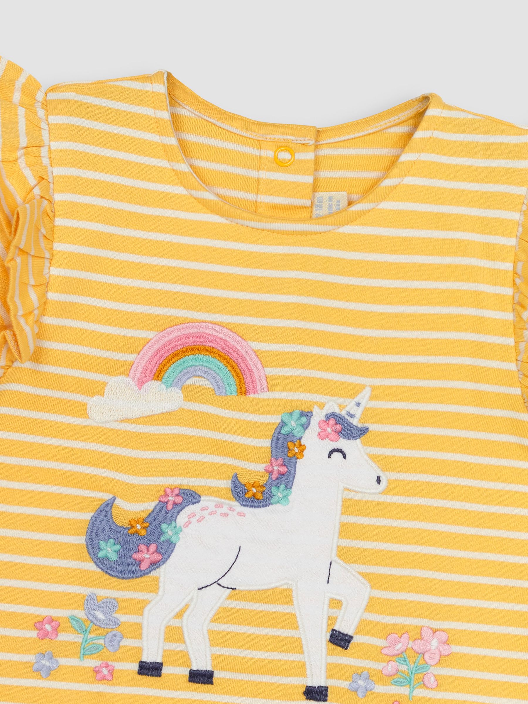 Yellow Unicorn Appliqué Frill Sleeve T-Shirt - Image 2 of 3