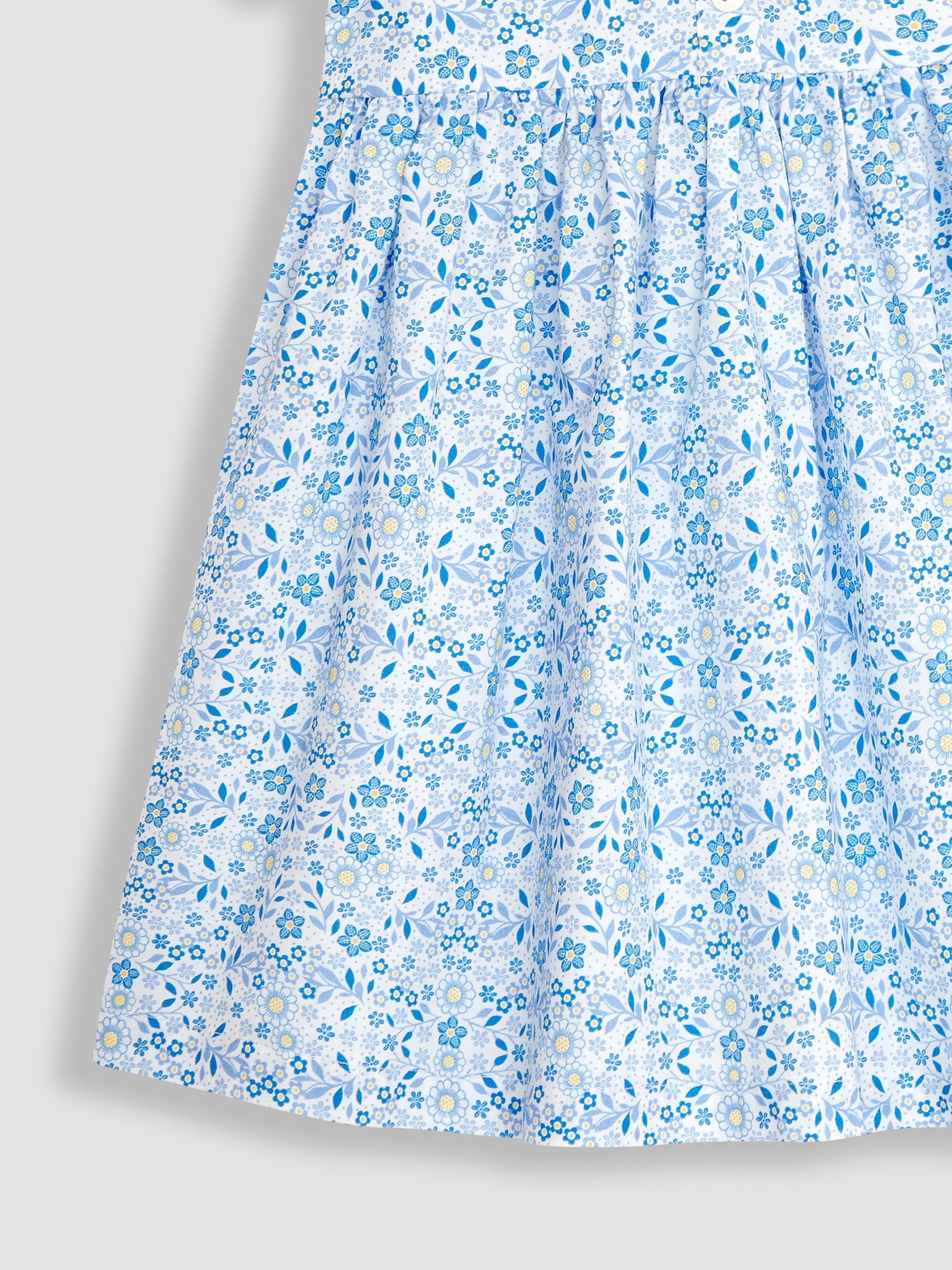 Blue Floral Button Front Collar Tea Dress - Image 3 of 3