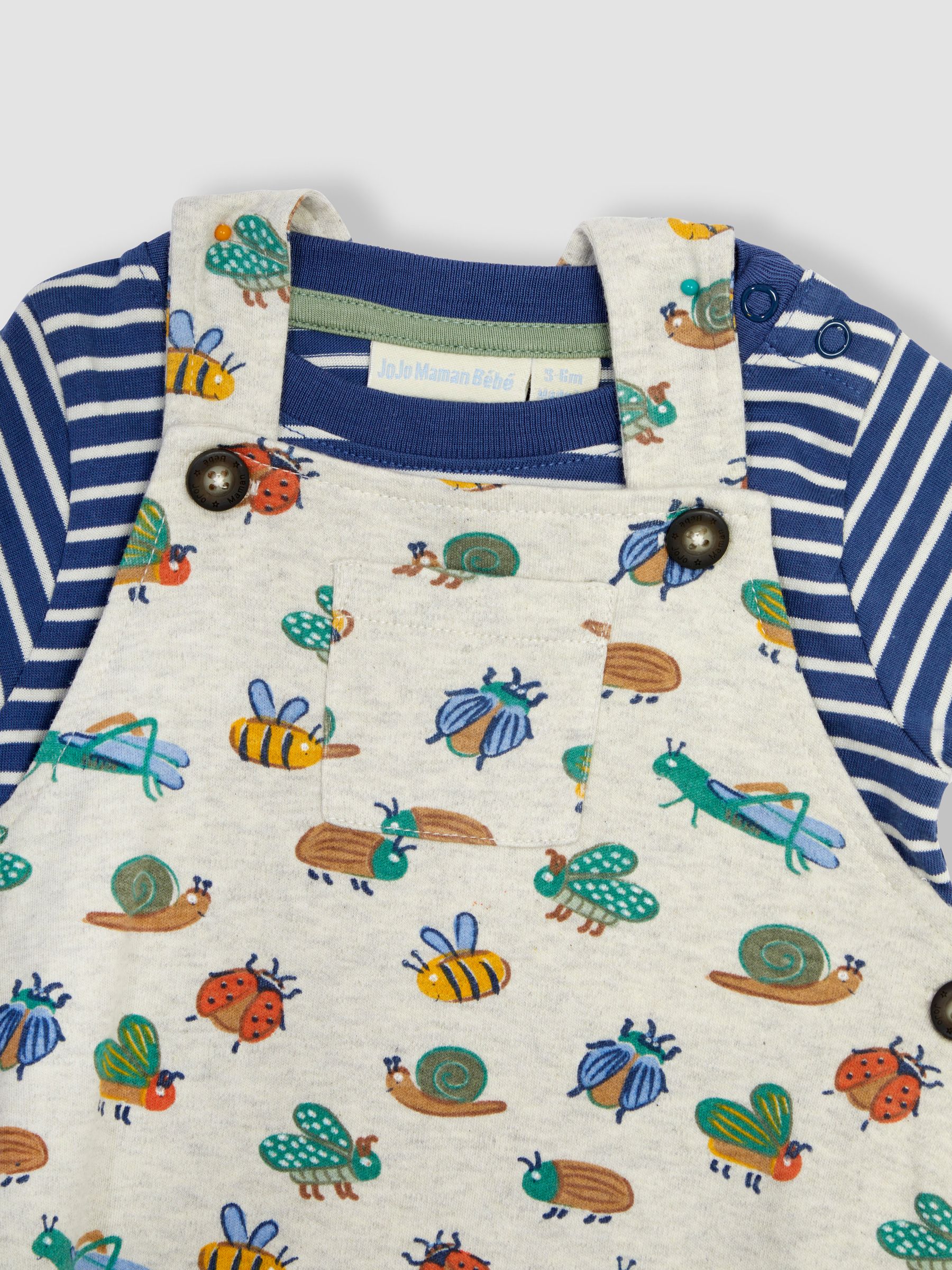 Natural Garden Bugs Dungarees & T-Shirt 2-Piece Set - Image 6 of 6