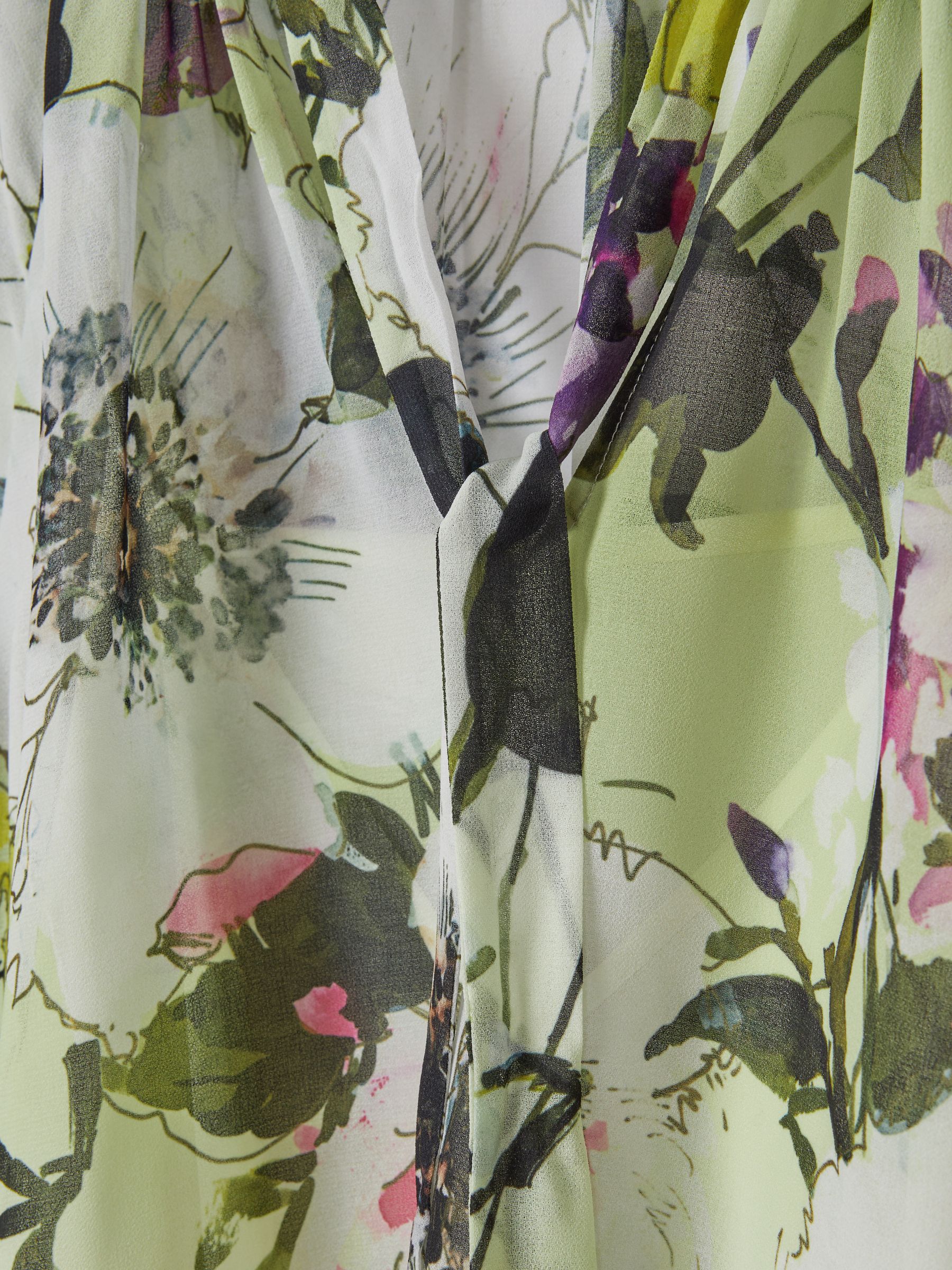 Florere Printed Tie Neck Blouse in Multi - Image 6 of 7
