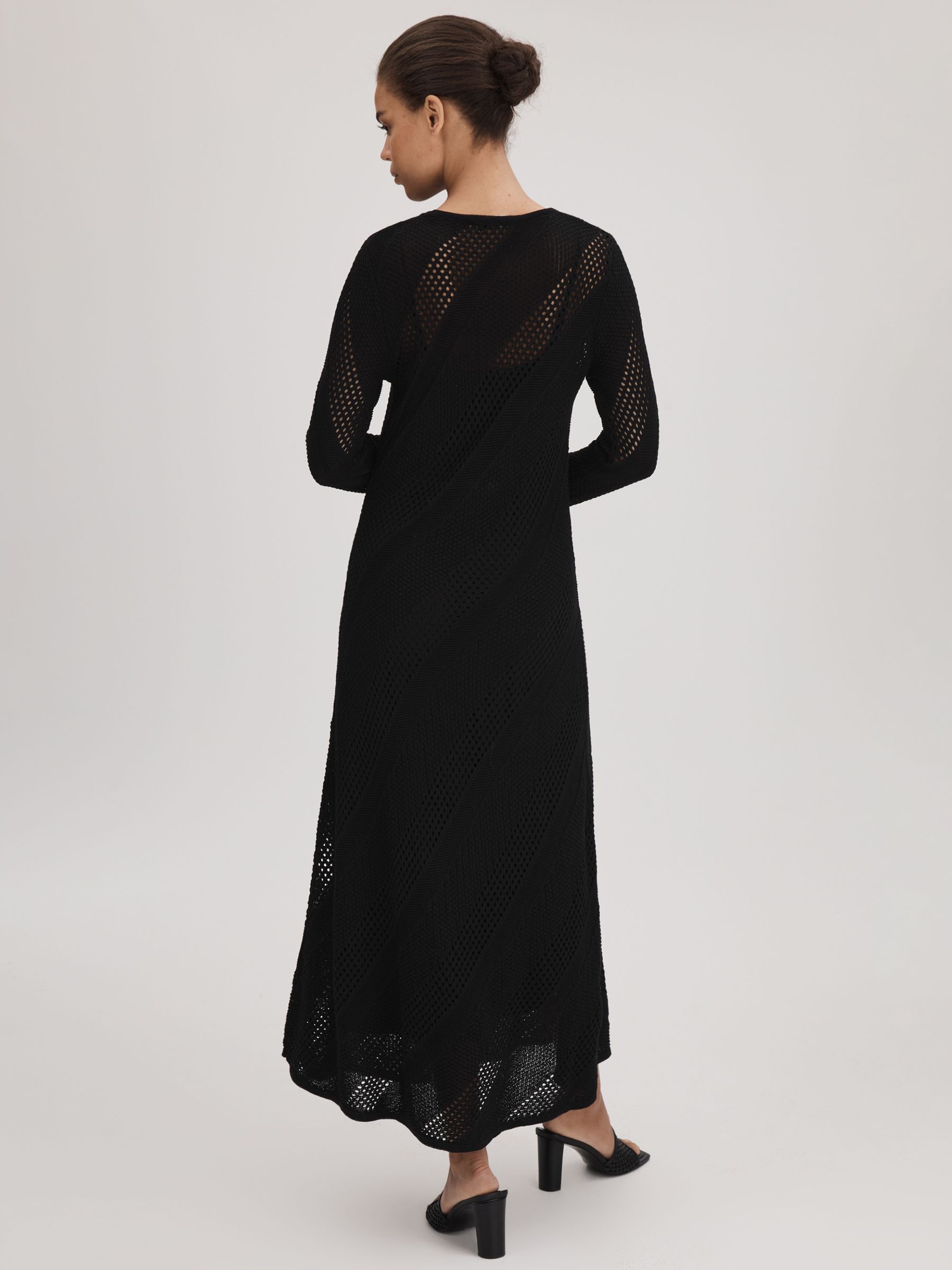 Florere Crochet Midi Dress in Black - image 4