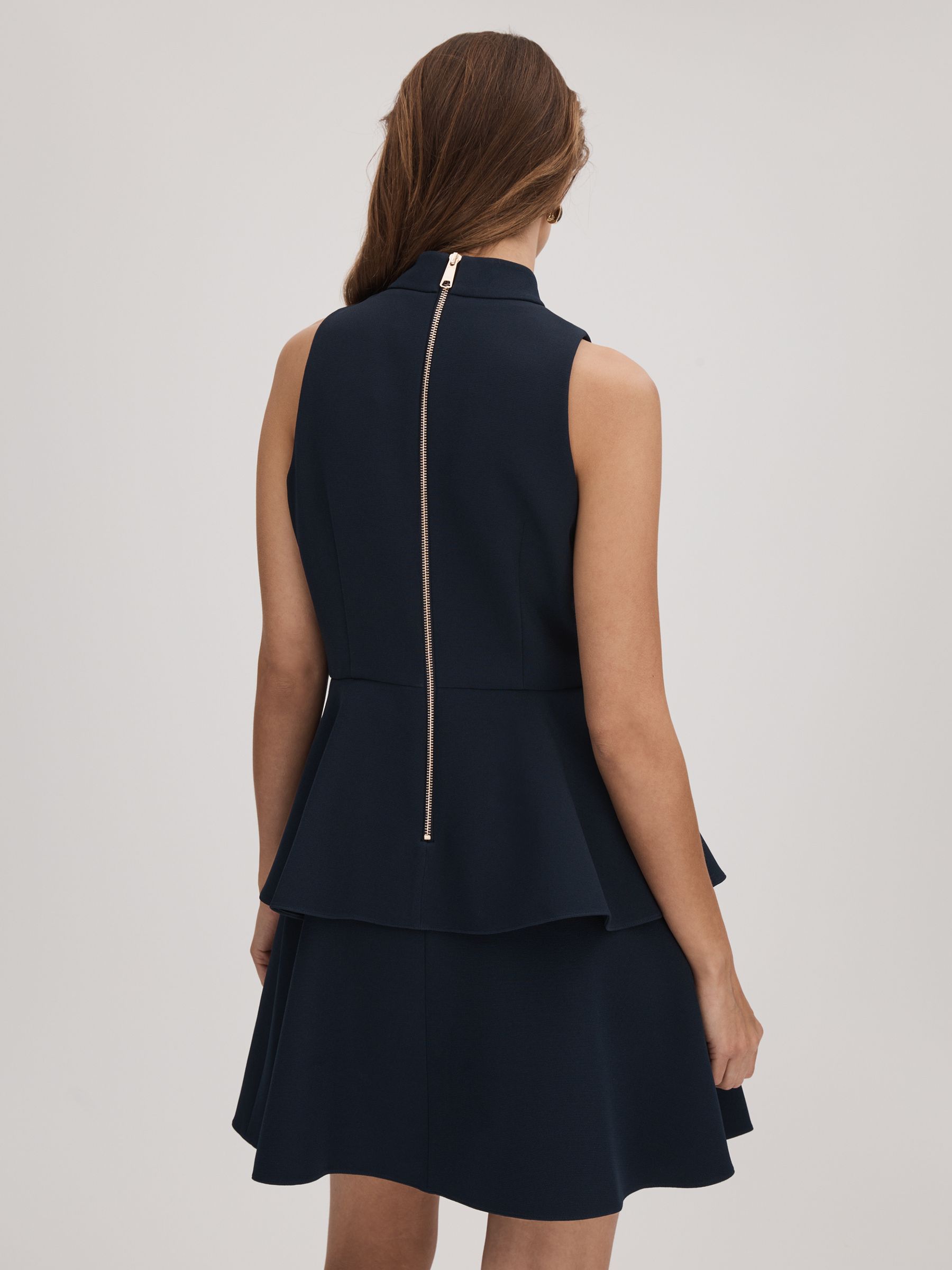 Florere Tiered Mini Dress in Navy - Image 5 of 6