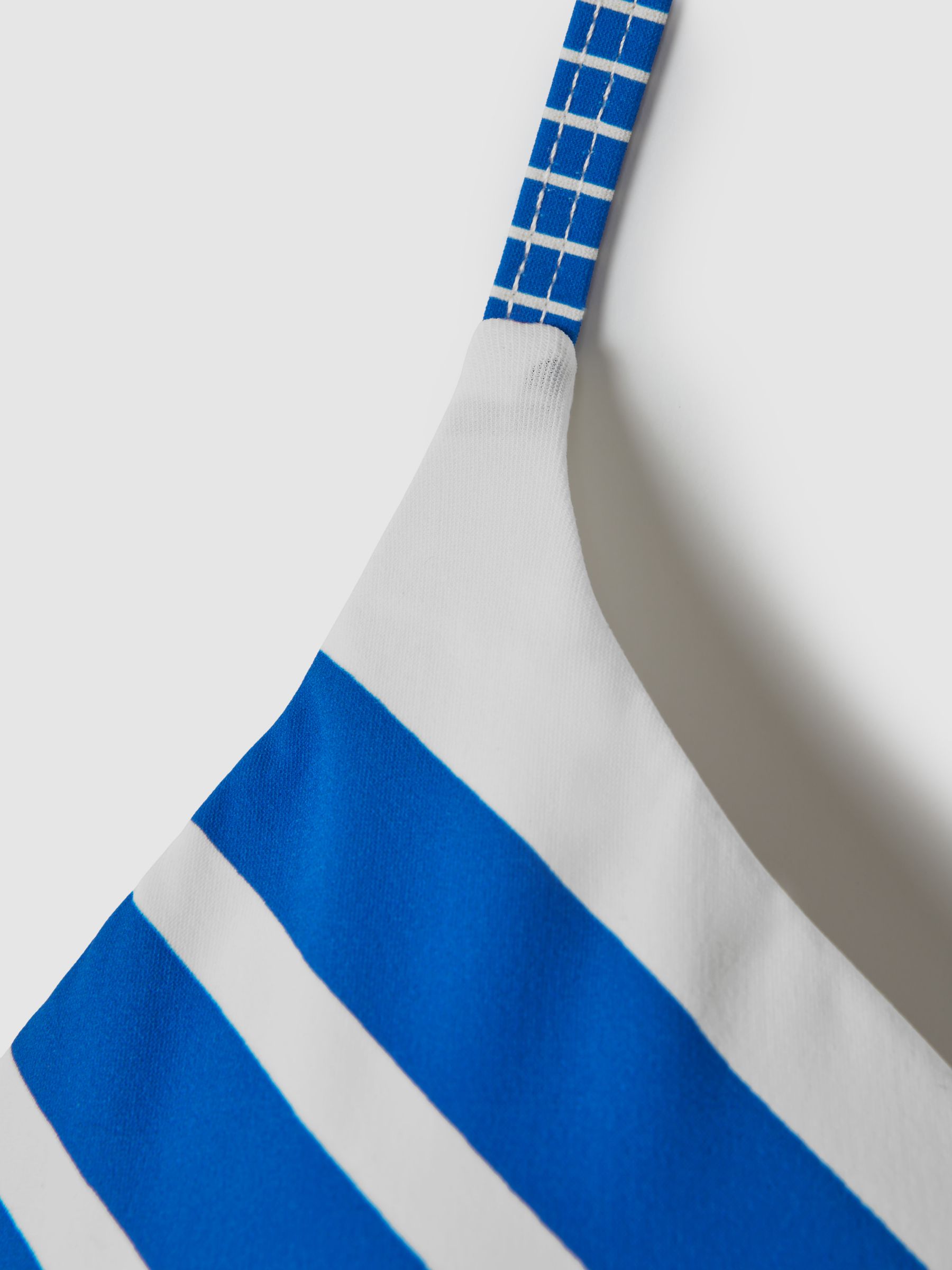 Striped Halterneck Bikini Top in Blue Stripe - Image 6 of 6