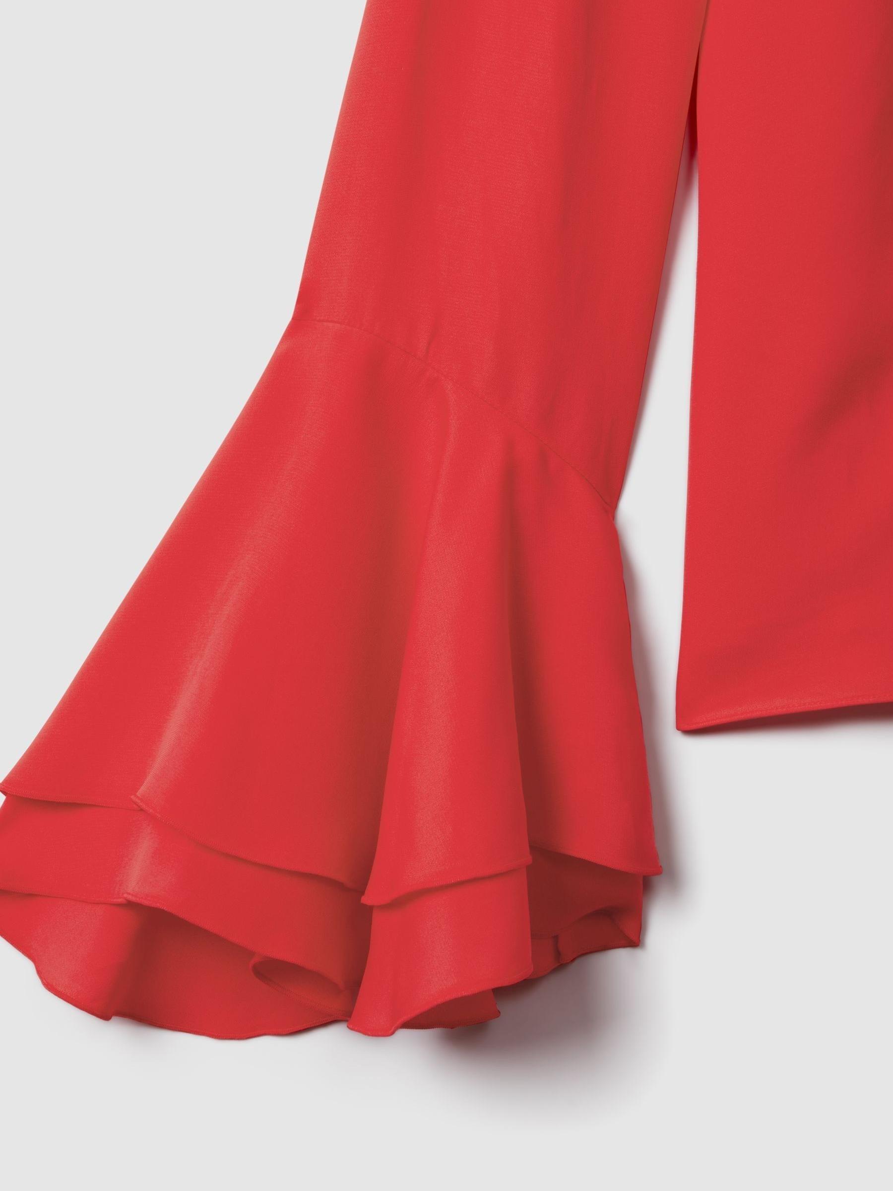 Florere Fluted Cuff Blouse in Deep Coral - Image 7 of 7