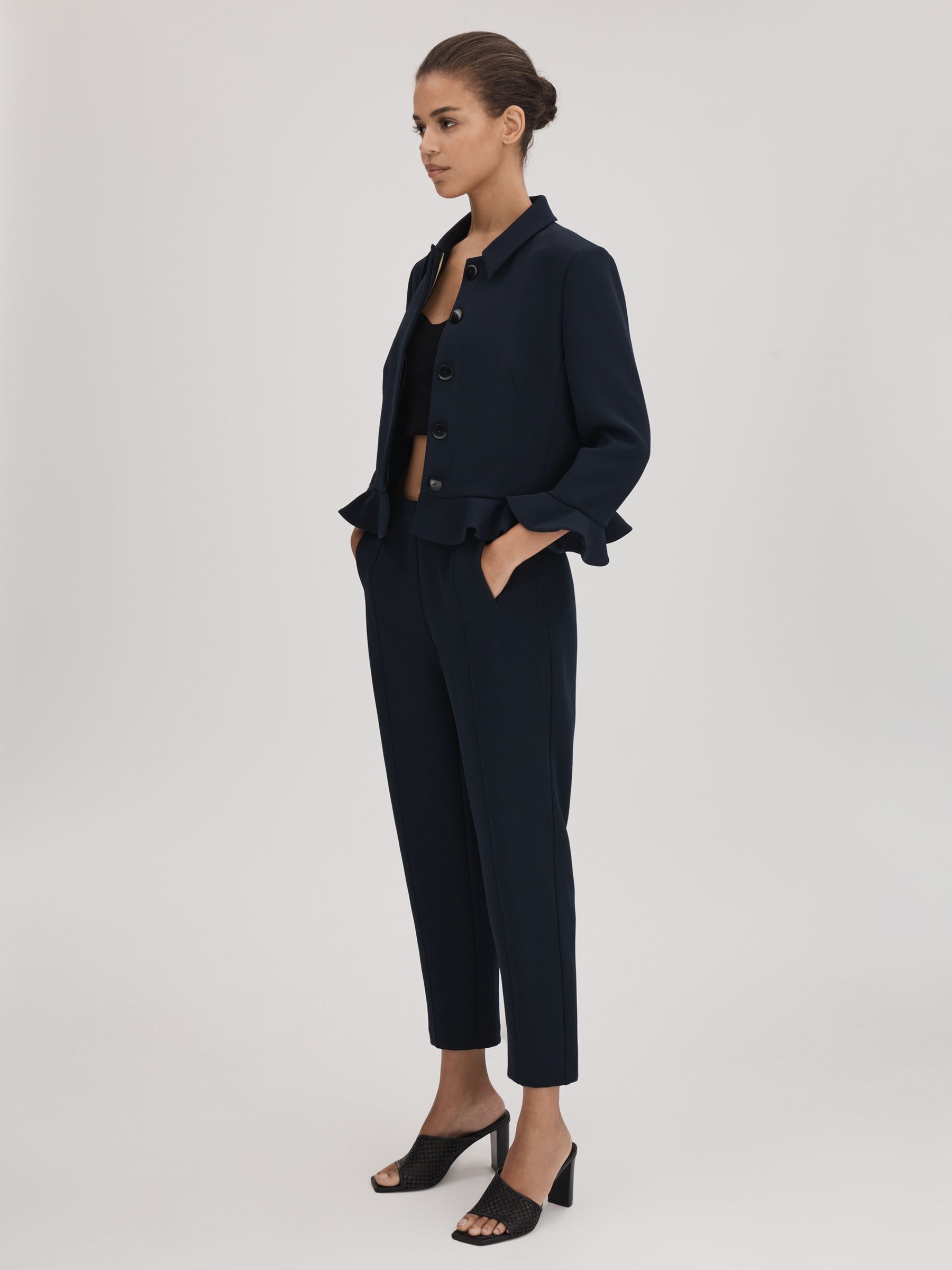 Florere Slim Fit Trousers in Navy - Image 1 of 6