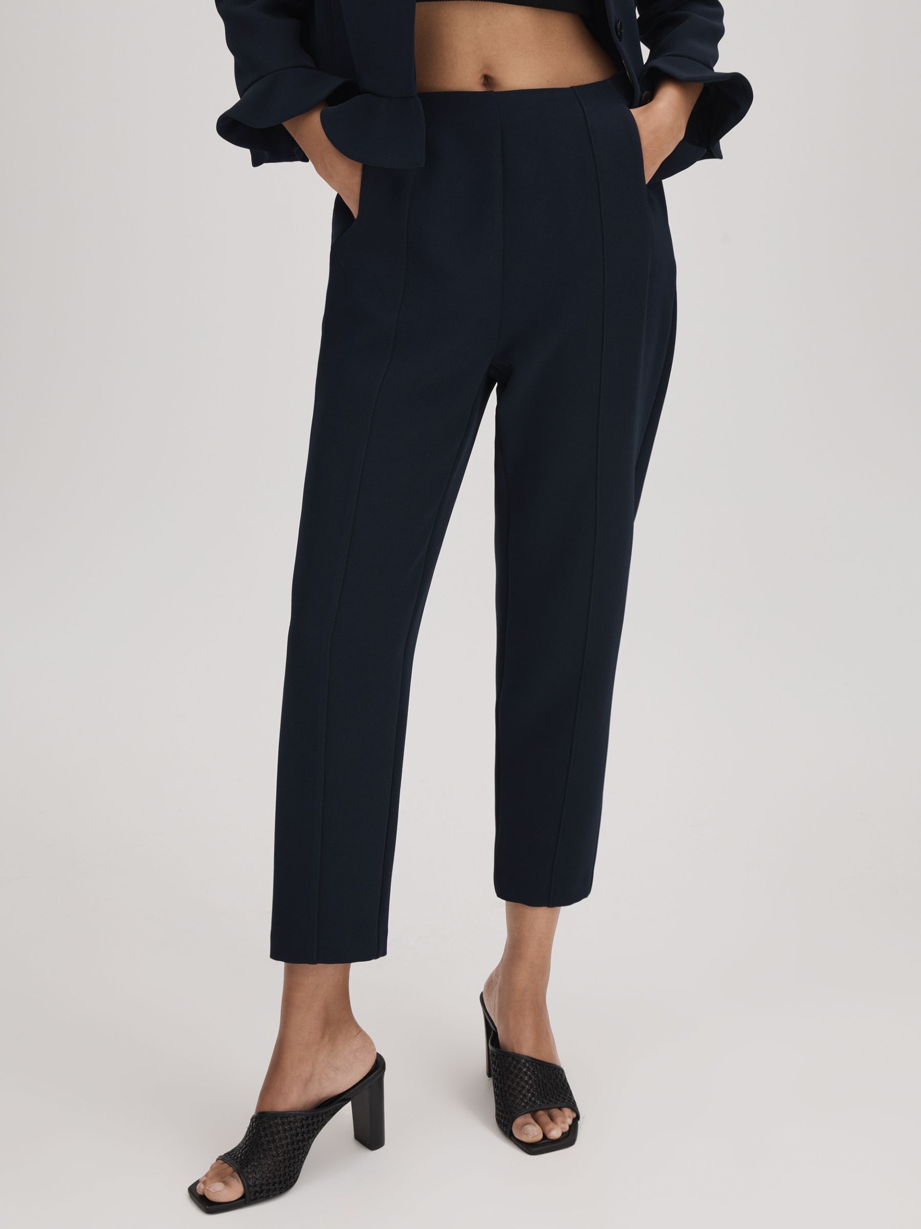 Florere Slim Fit Trousers in Navy - Image 3 of 6