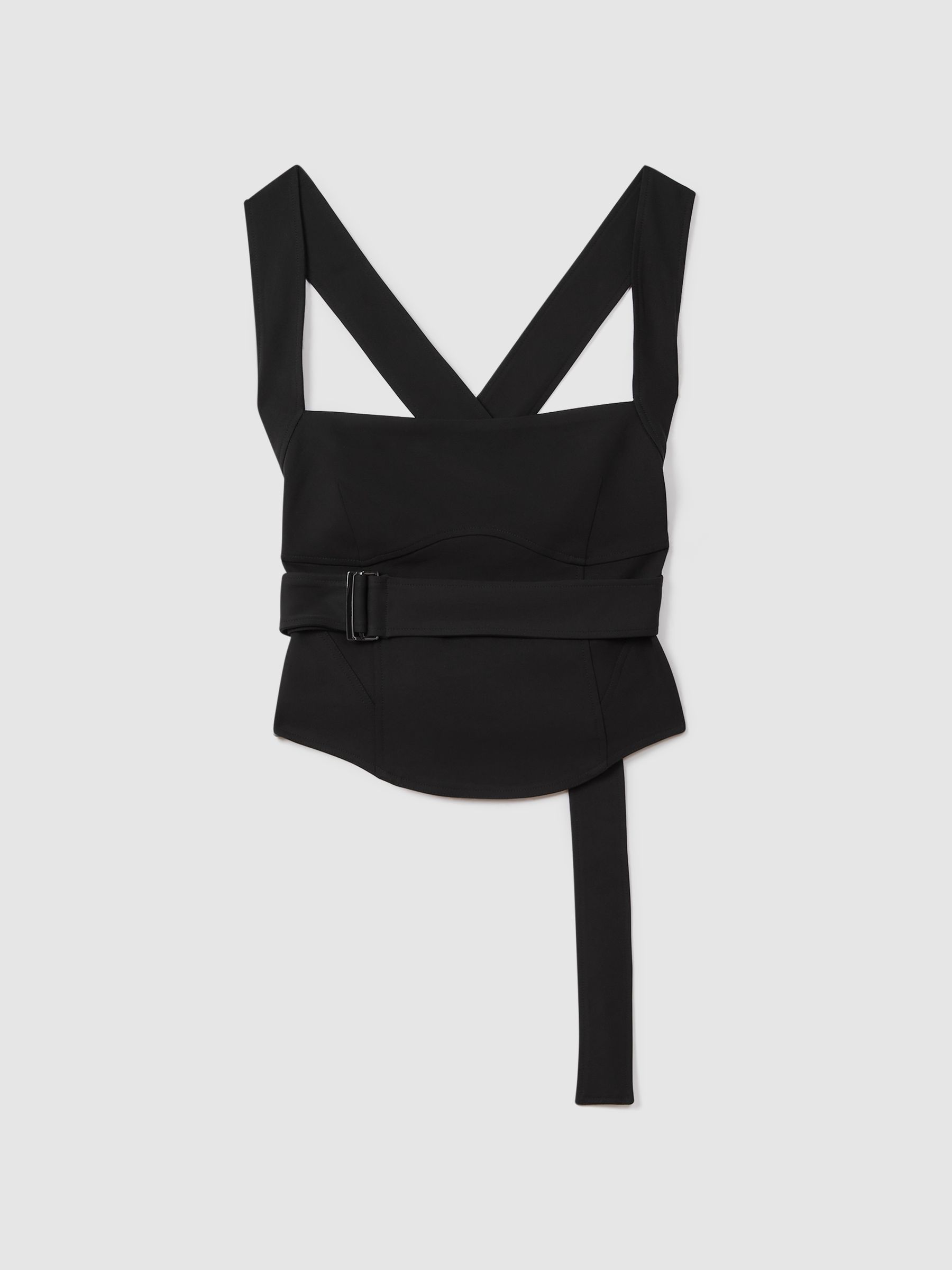 Belted Corset Top in Black - Image 2 of 5 Belted Corset Top in Black - Image 2 of 5