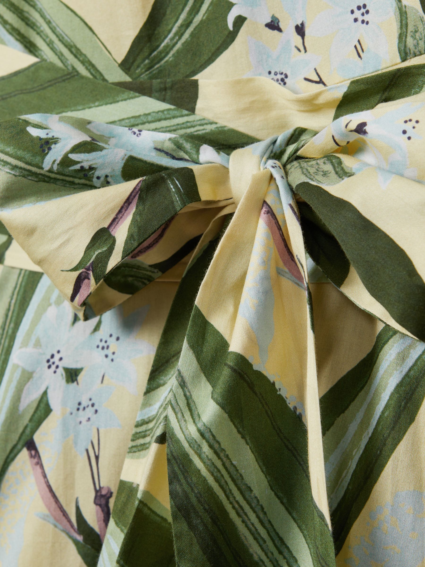 Florere Printed Wrap Midi Dress in Pale Yellow - Image 5 of 5