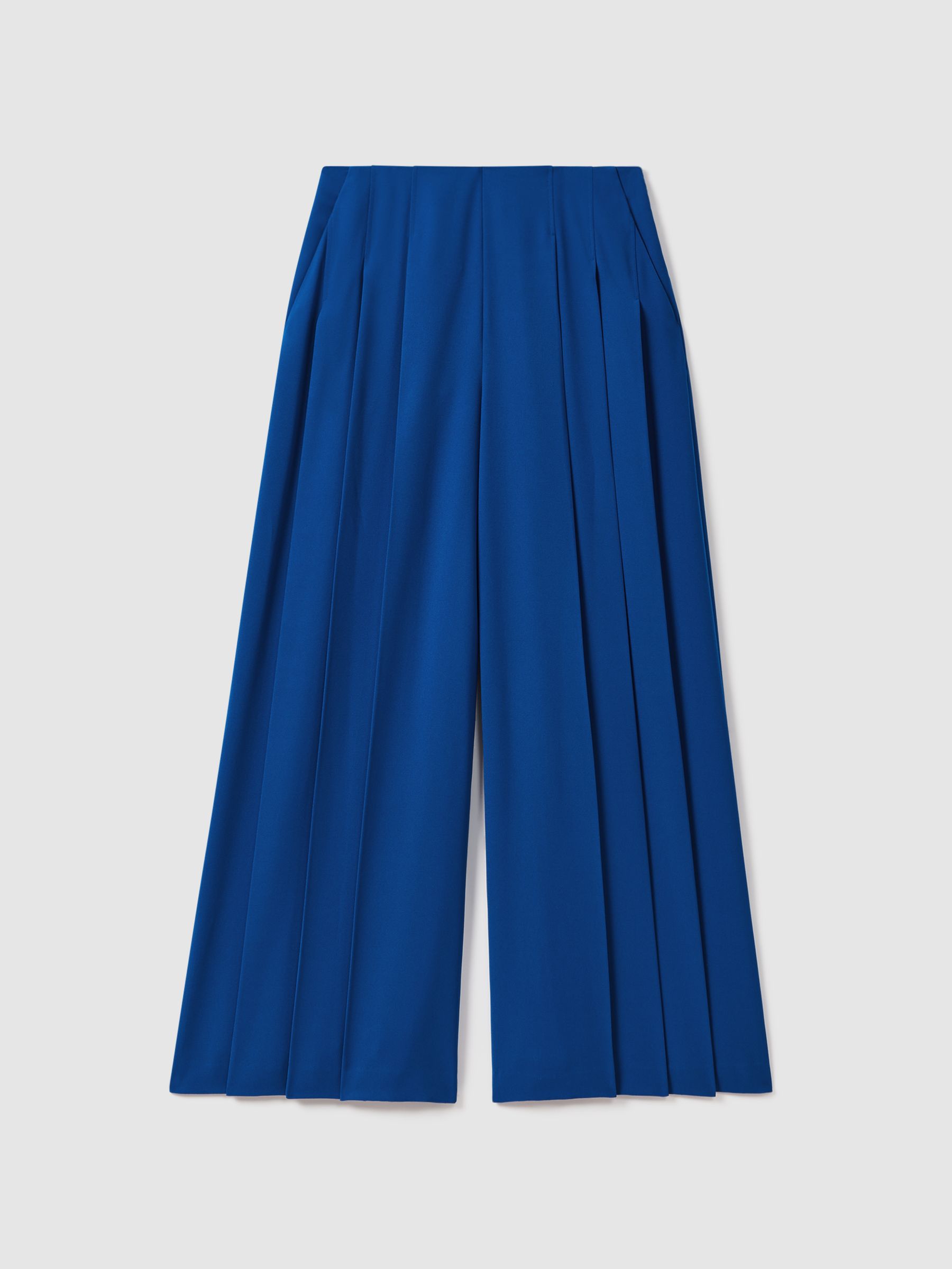 Florere Pleated Wide Leg Trousers in Bright Blue - Image 2 of 7