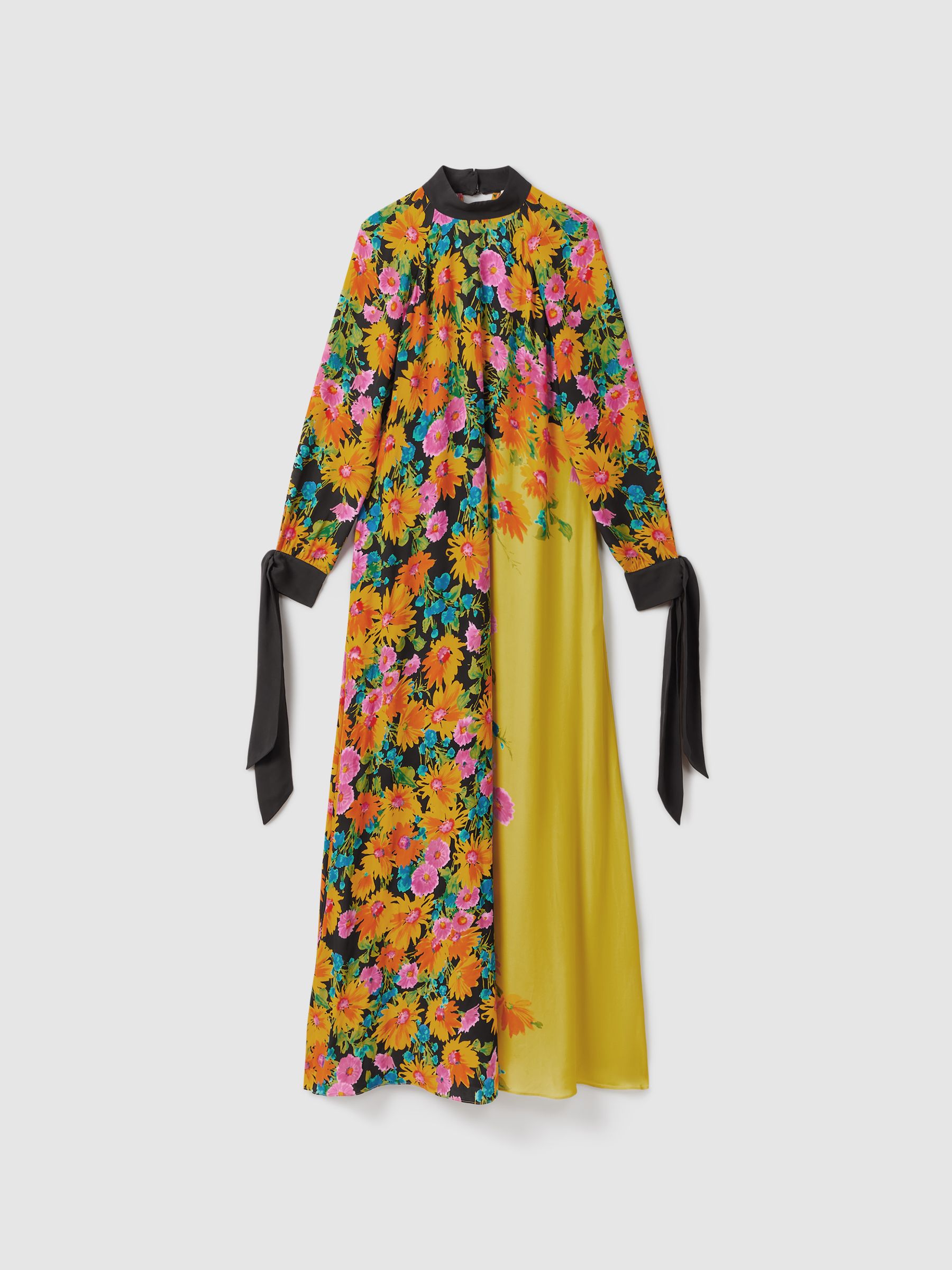 Florere Printed Tie Cuff Maxi Dress in Multi - Image 2 of 8