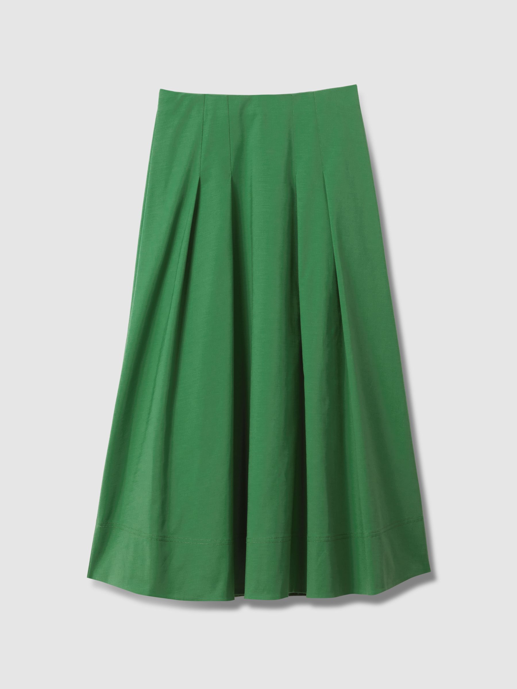 Florere Flared Midi Skirt in Bright Green - Image 2 of 6 Florere Flared Midi Skirt in Bright Green - Image 2 of 6
