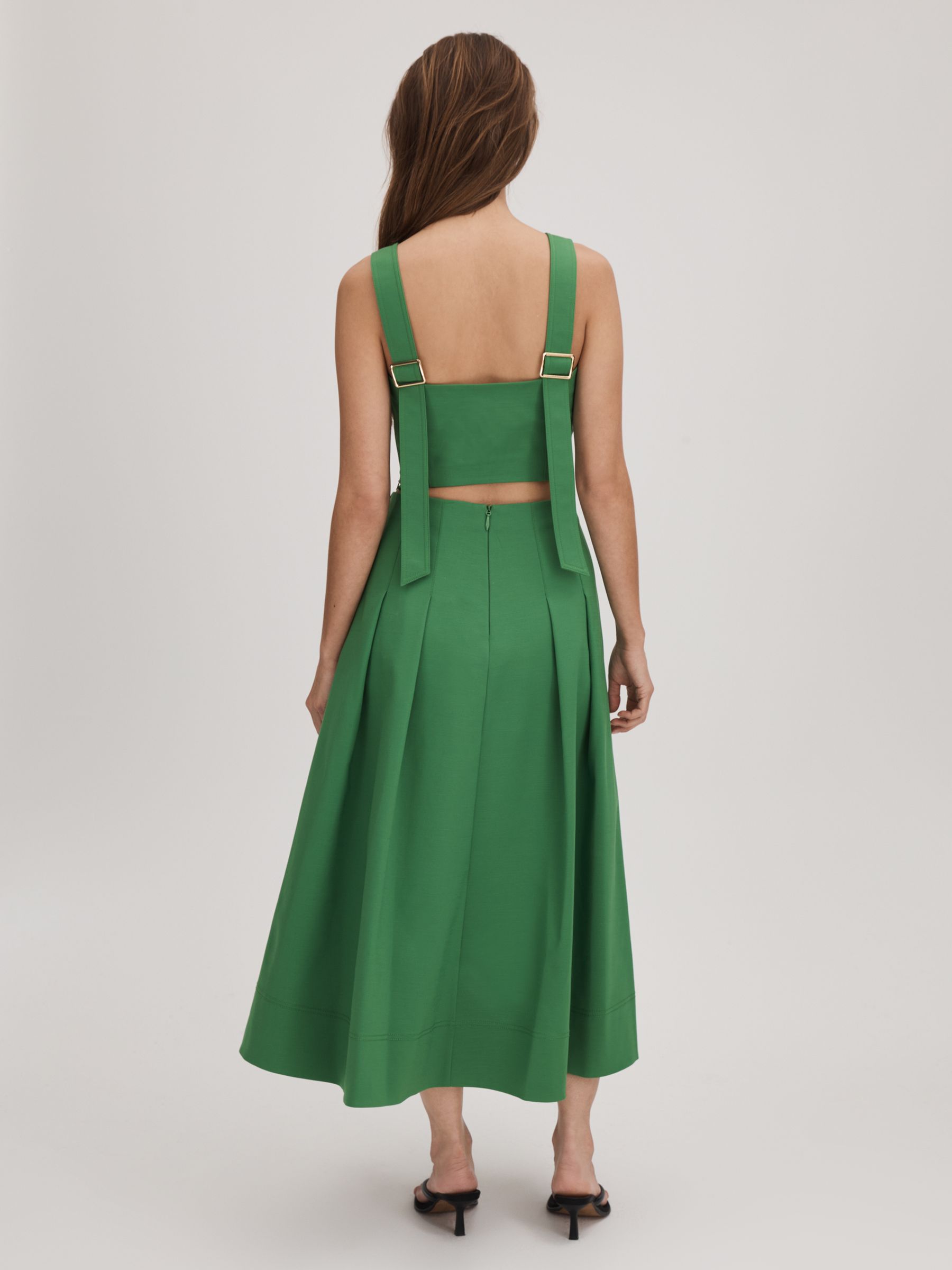 Florere Flared Midi Skirt in Bright Green - Image 5 of 6