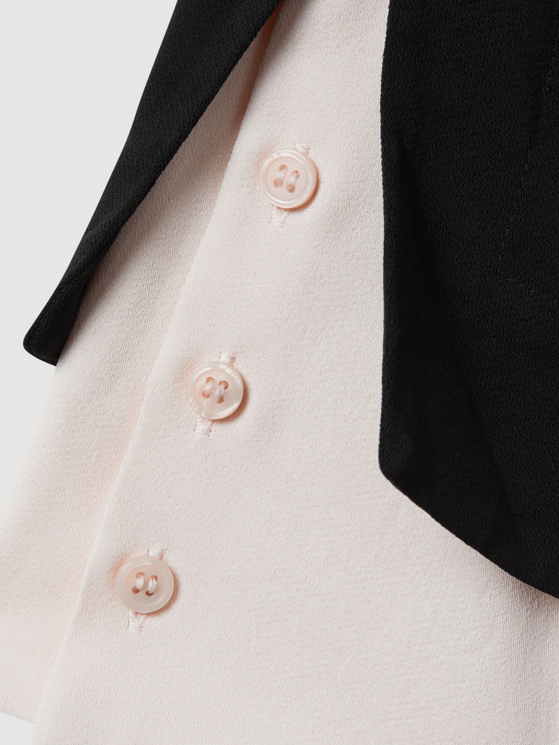 Contrasting Button-Through Shirt in Black/Nude - Image 6 of 6