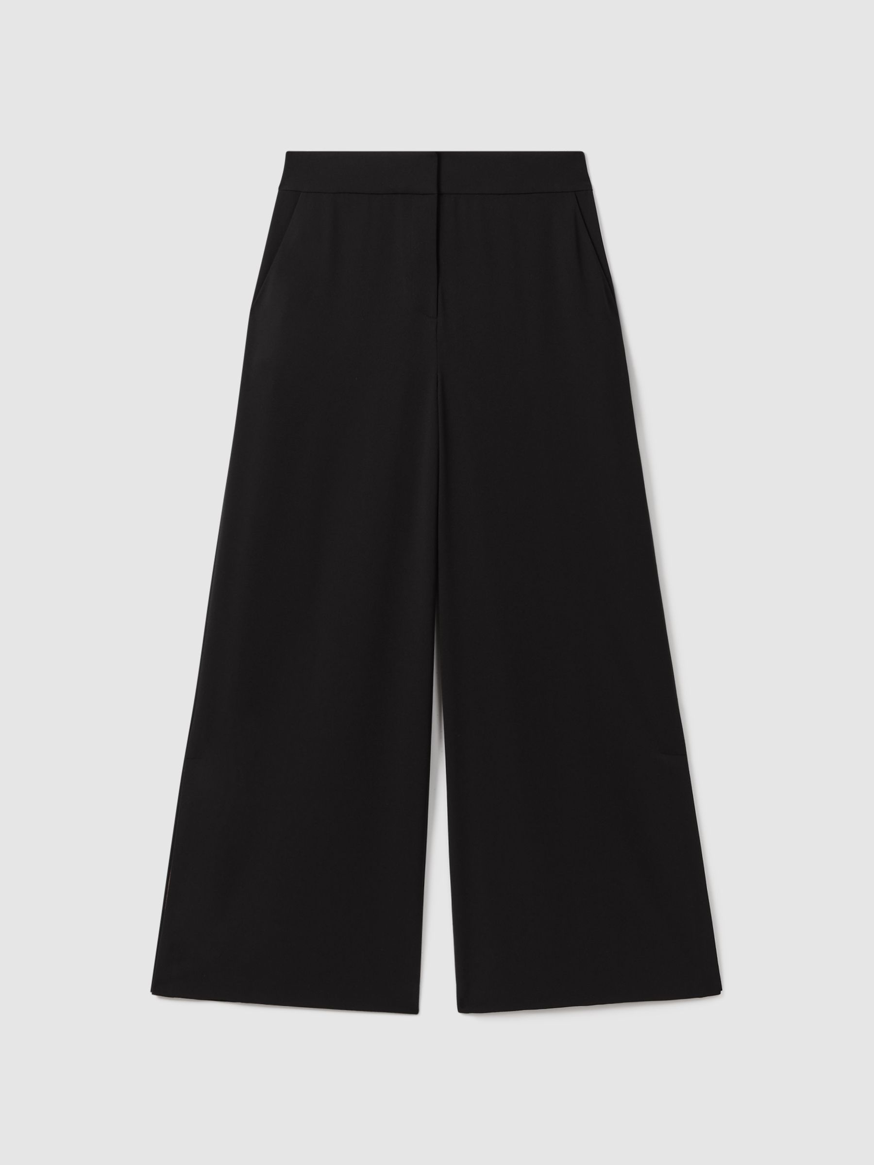 Florere Side Split Wide Leg Trousers in Black - Image 2 of 6