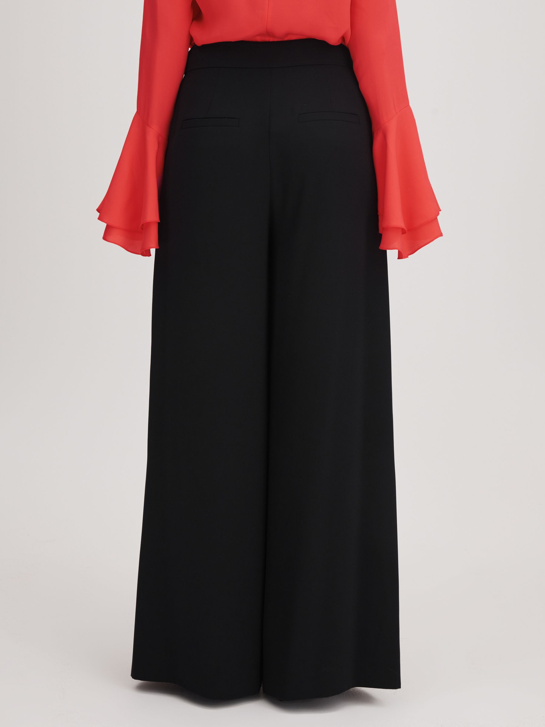 Florere Side Split Wide Leg Trousers in Black - Image 5 of 6