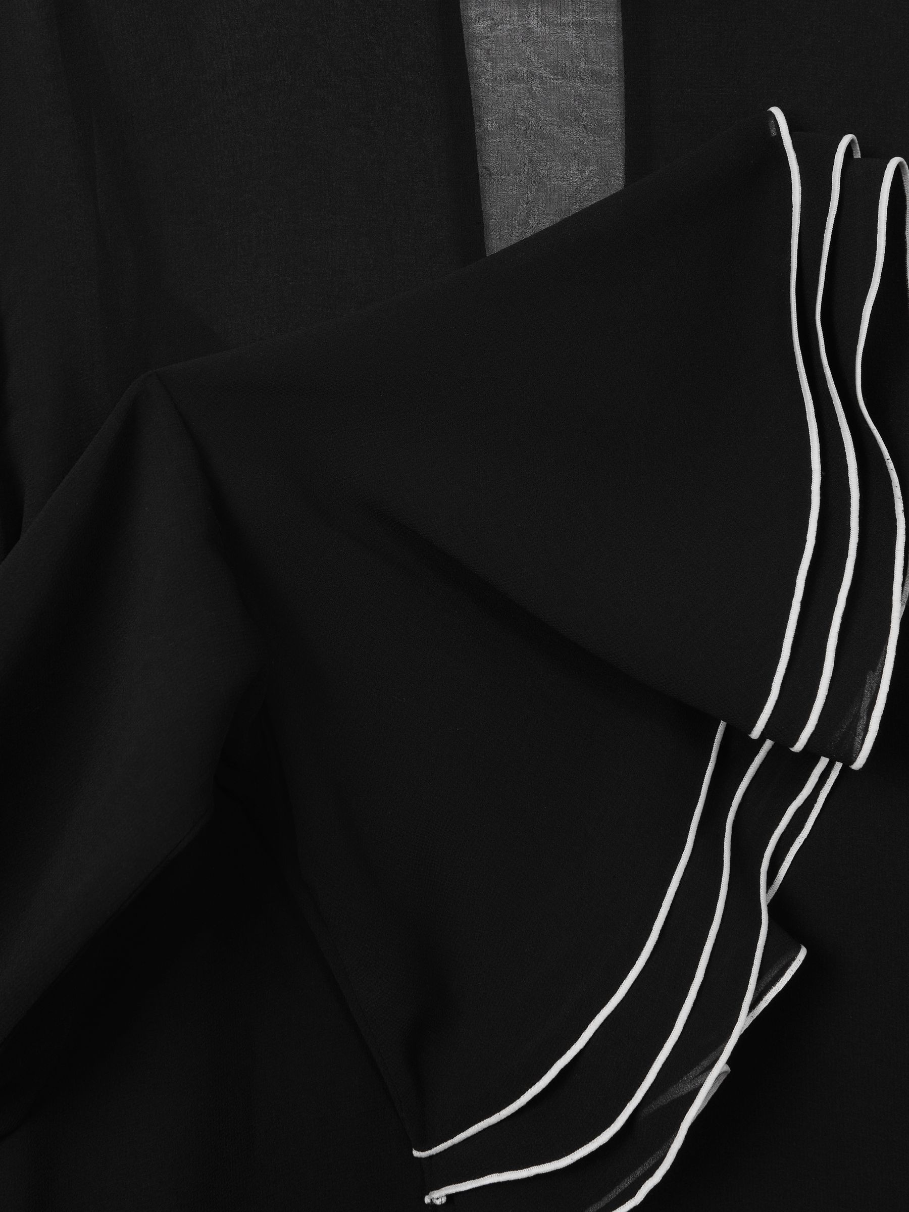 Florere Sheer Fluted Cuff Mini Dress in Black - Image 6 of 6