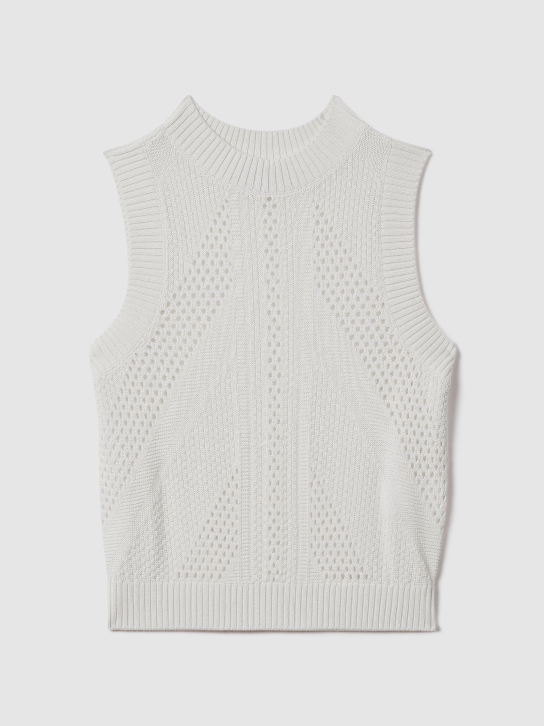 Florere Crochet Crew Neck Vest in Ivory - Image 2 of 5