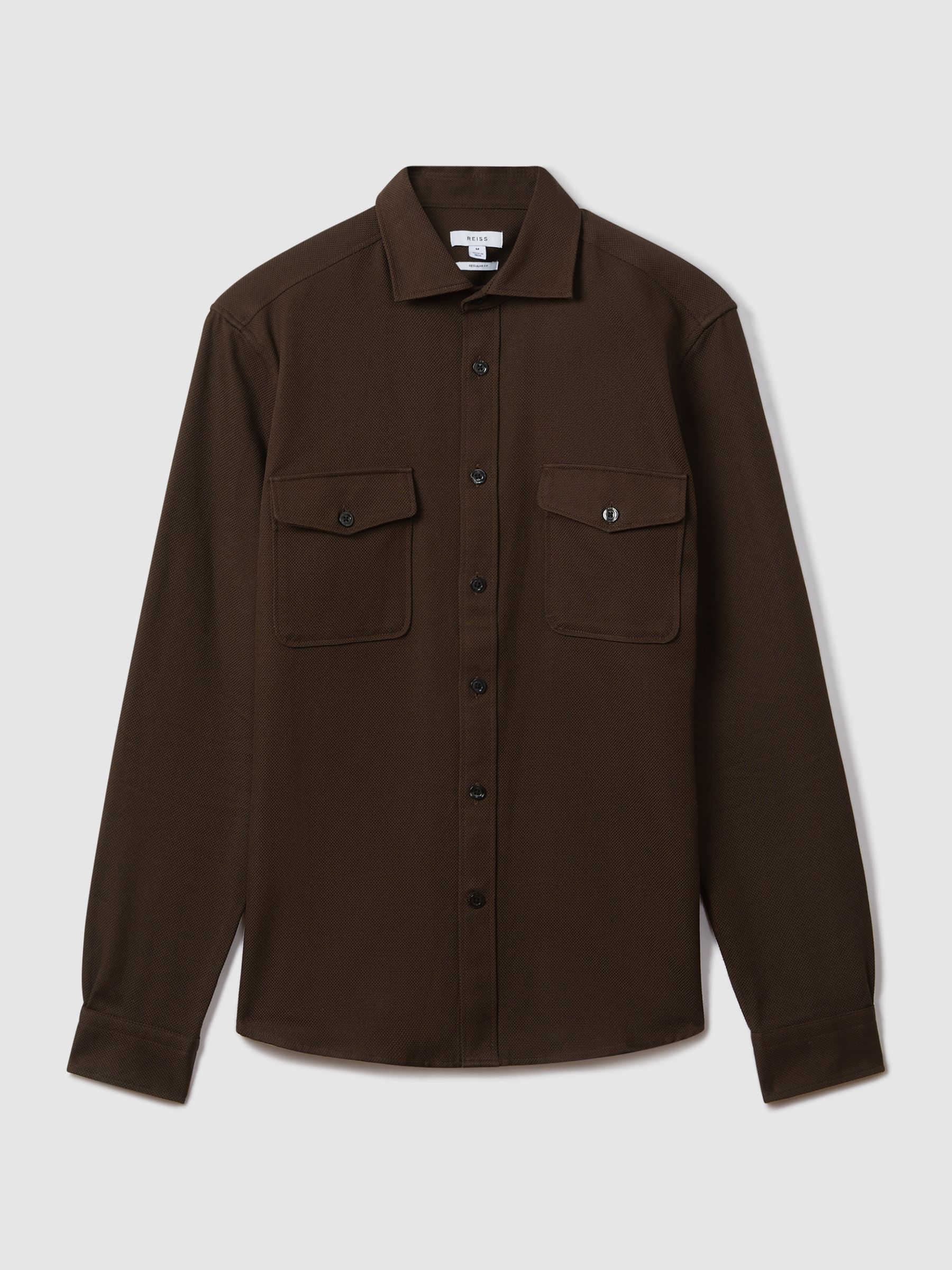 Cotton Canvas Overshirt in Chocolate - Image 2 of 7