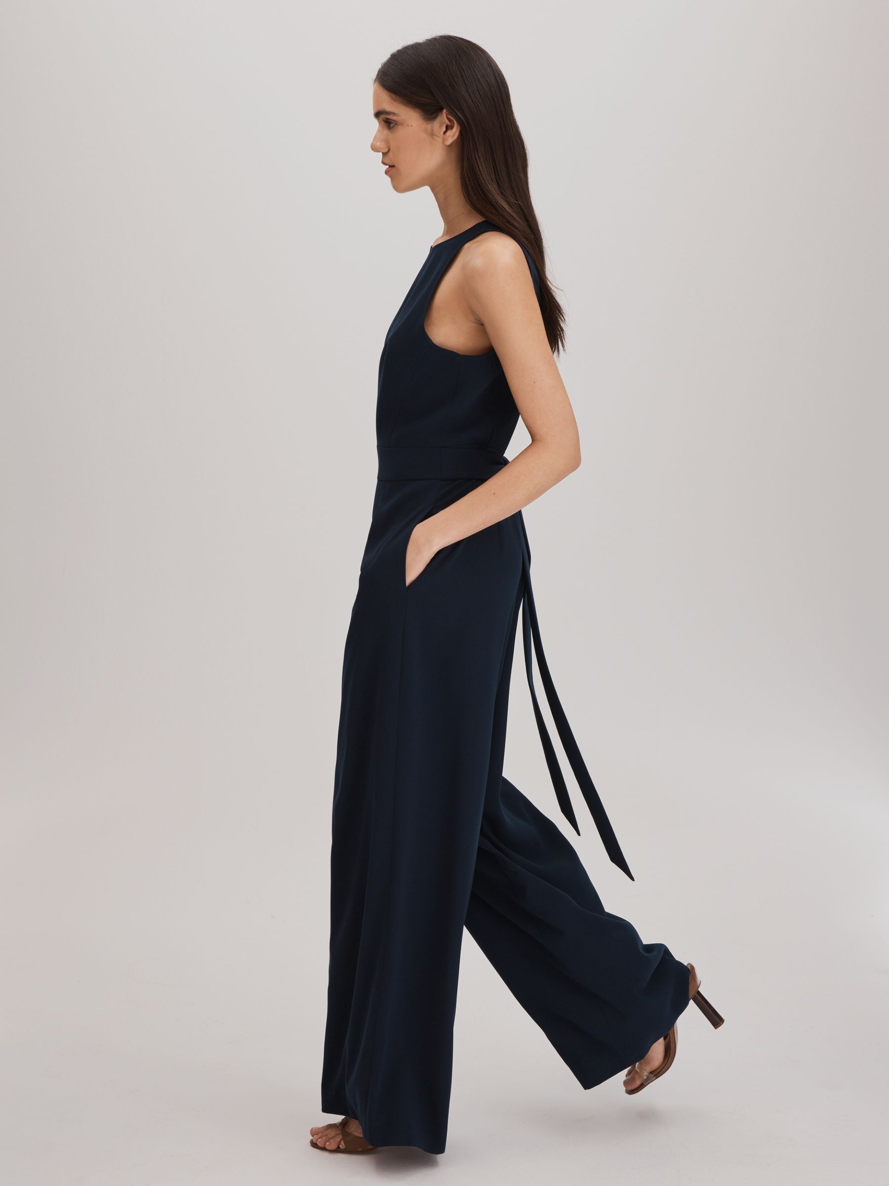 Florere Wide Leg Jumpsuit in Navy - Image 4 of 6