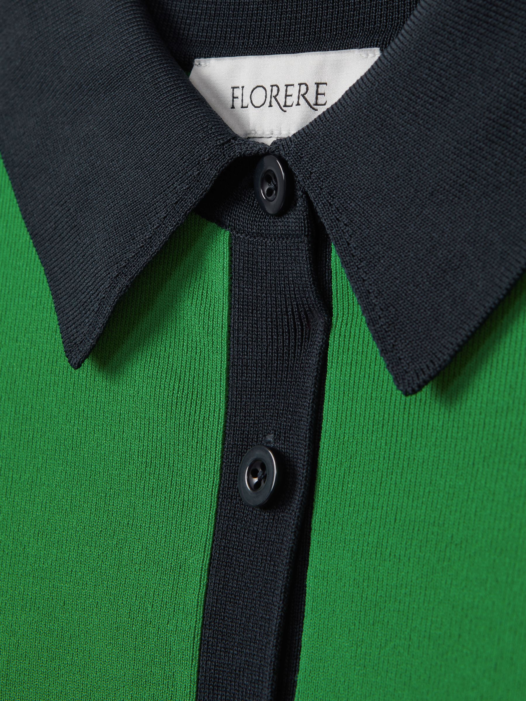 Florere Fitted Contrast Trim Cardigan in Bright Green - Image 6 of 6