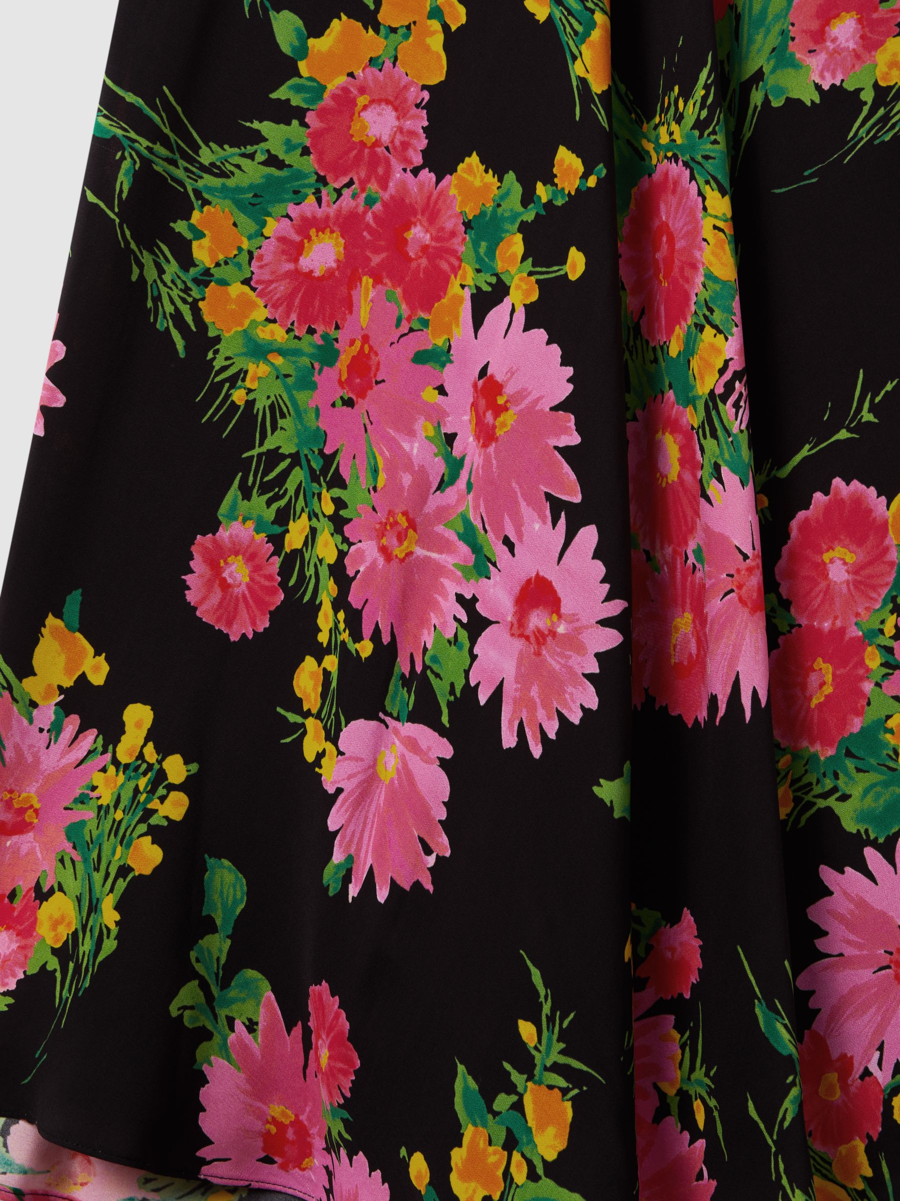 Florere Printed Cape Sleeve Mini Dress in Pink/Black - Image 6 of 6