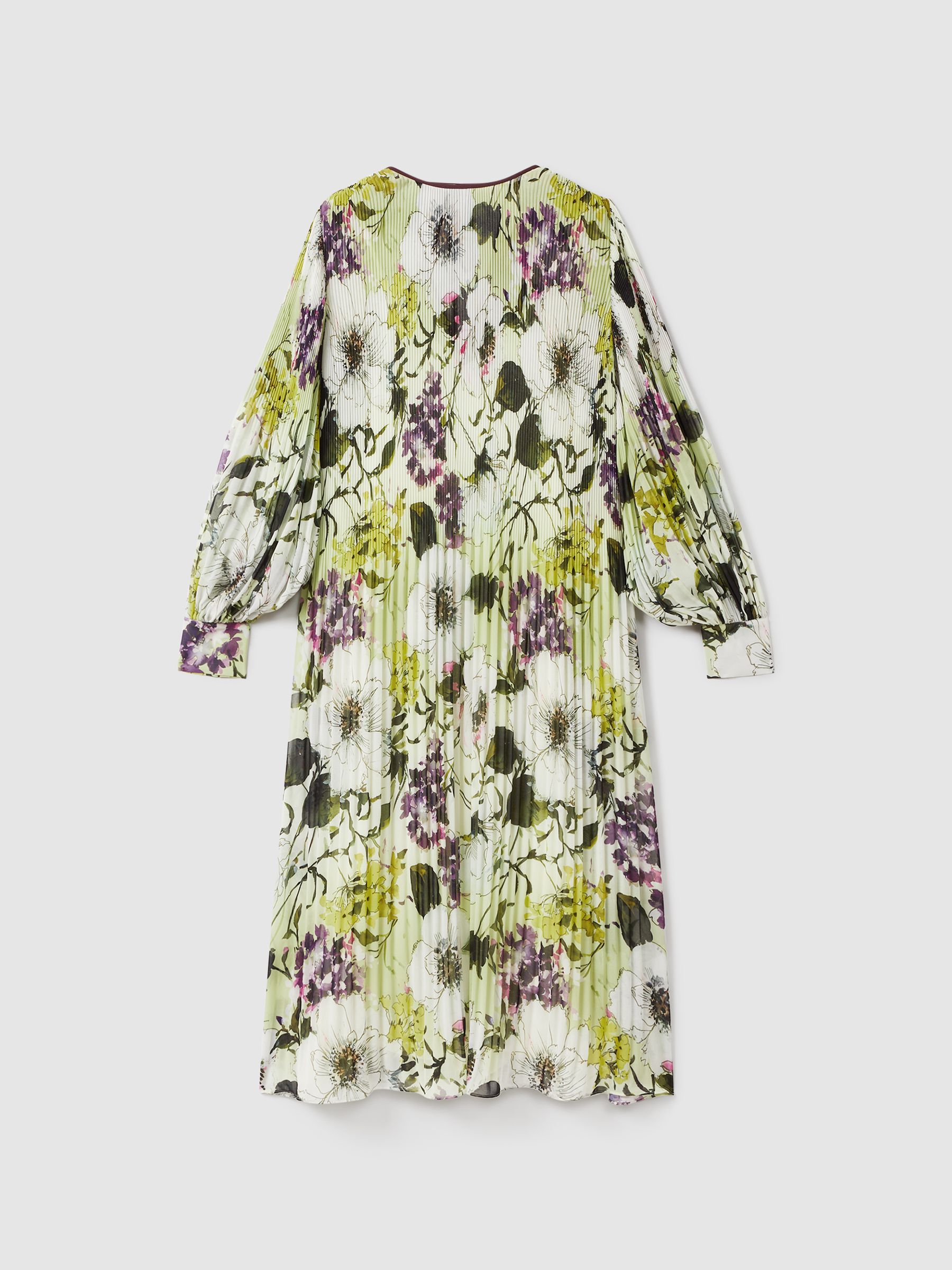 Florere Printed Blouson Sleeve Midi Dress in Multi - Image 2 of 6