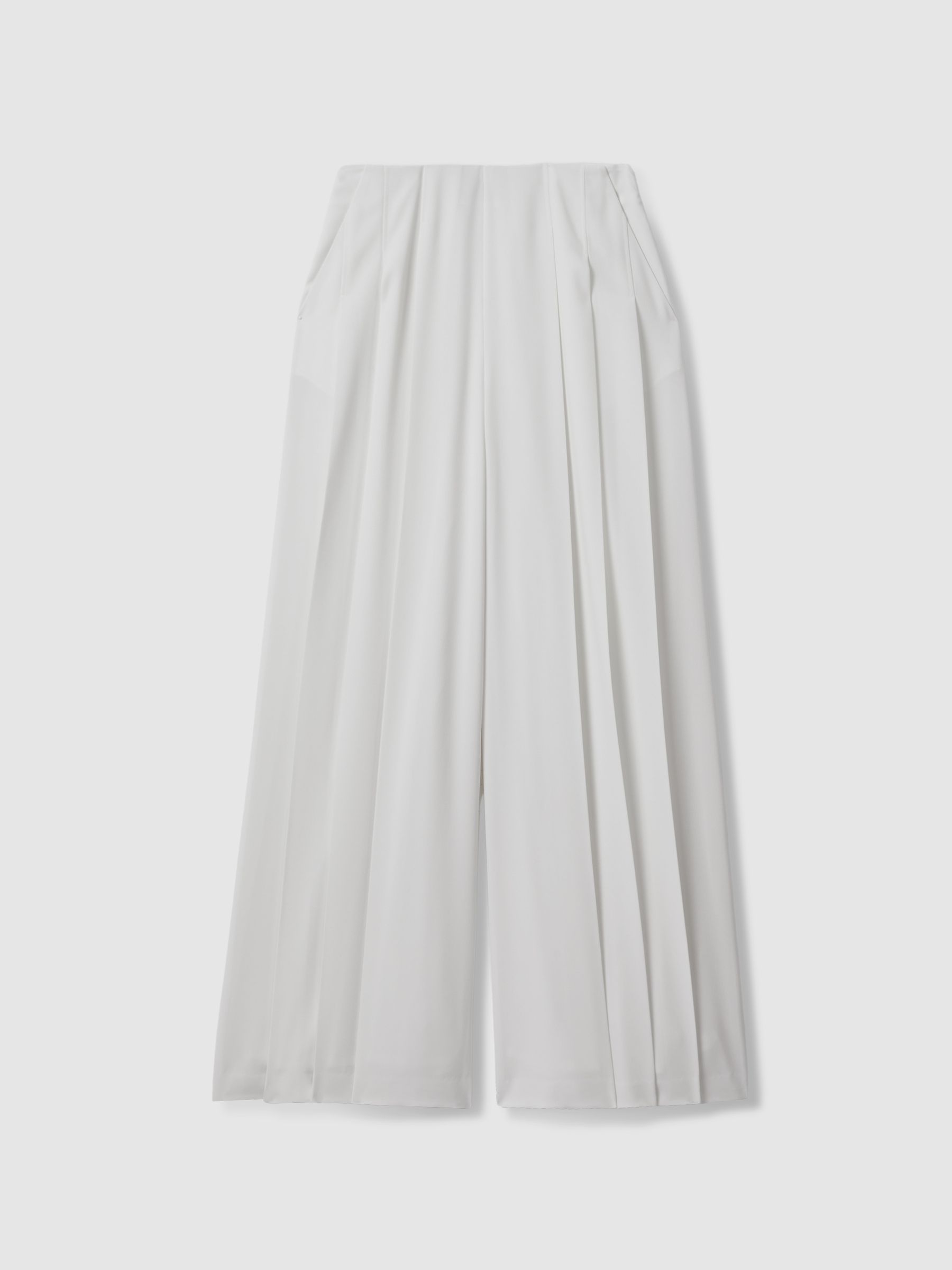 Florere Pleated Wide Leg Trousers in Ivory - Image 2 of 7 Florere Pleated Wide Leg Trousers in Ivory - Image 2 of 7
