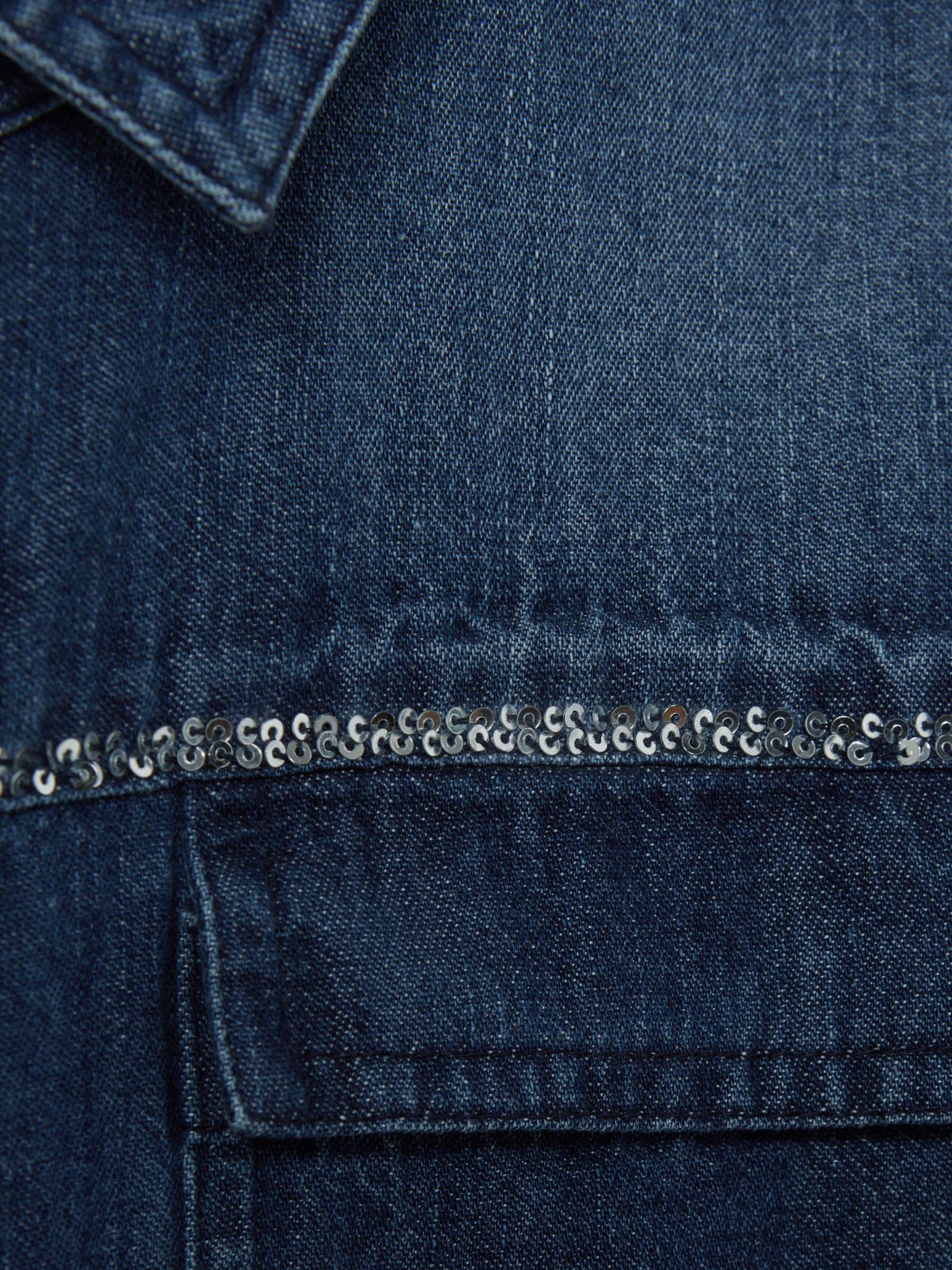9-13 yrs Embellished Denim Shirt in Blue - Image 7 of 7