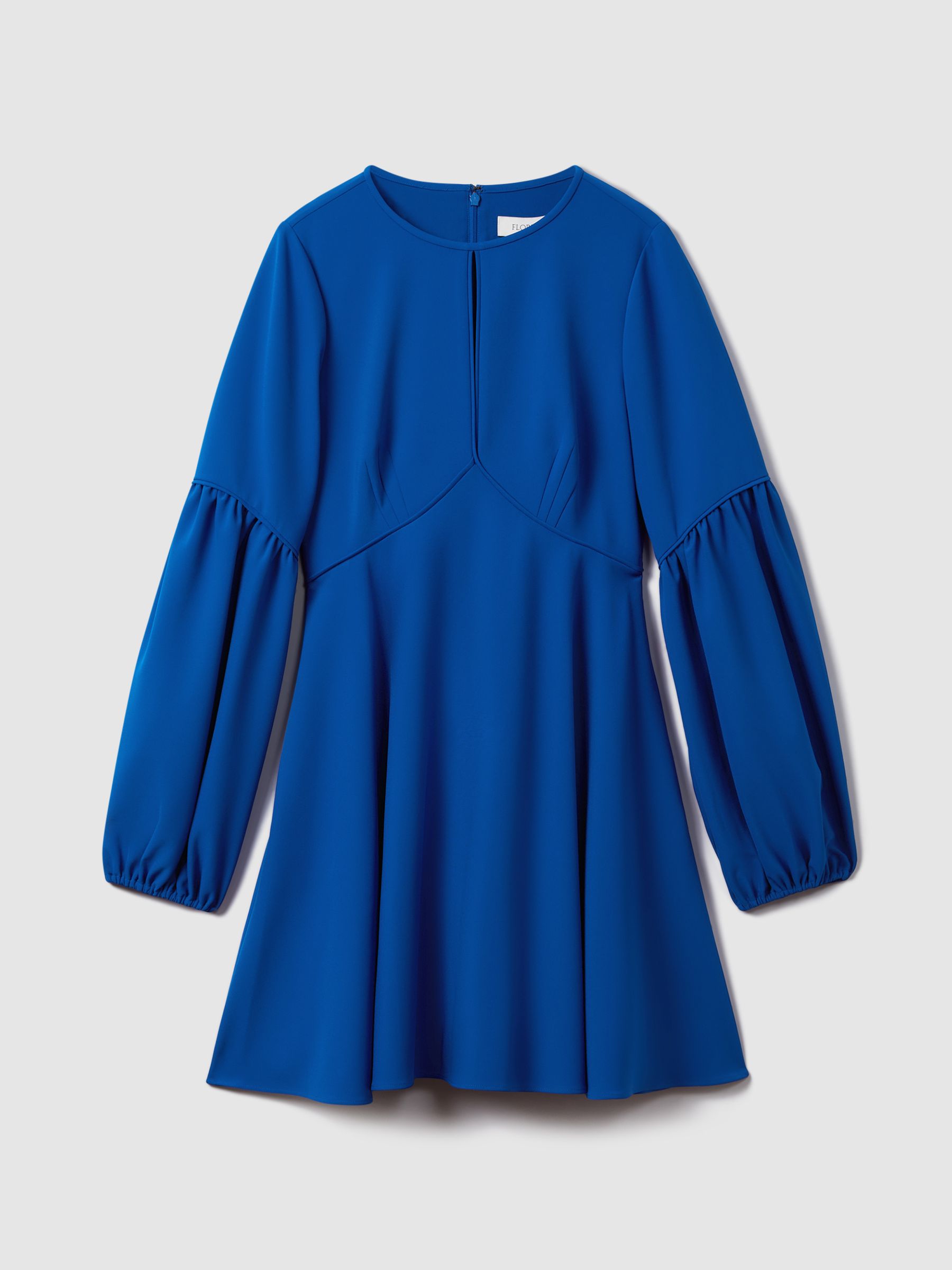 Florere Blouson Sleeve Mini Dress in Bright Blue - Image 2 of 6